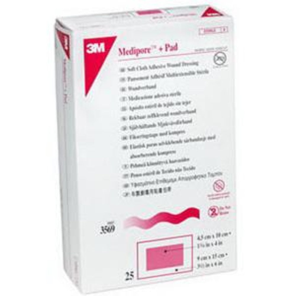 3M Medipore Plus Pad Soft Cloth Adhesive Wound Dressing - Sterile 3.5
