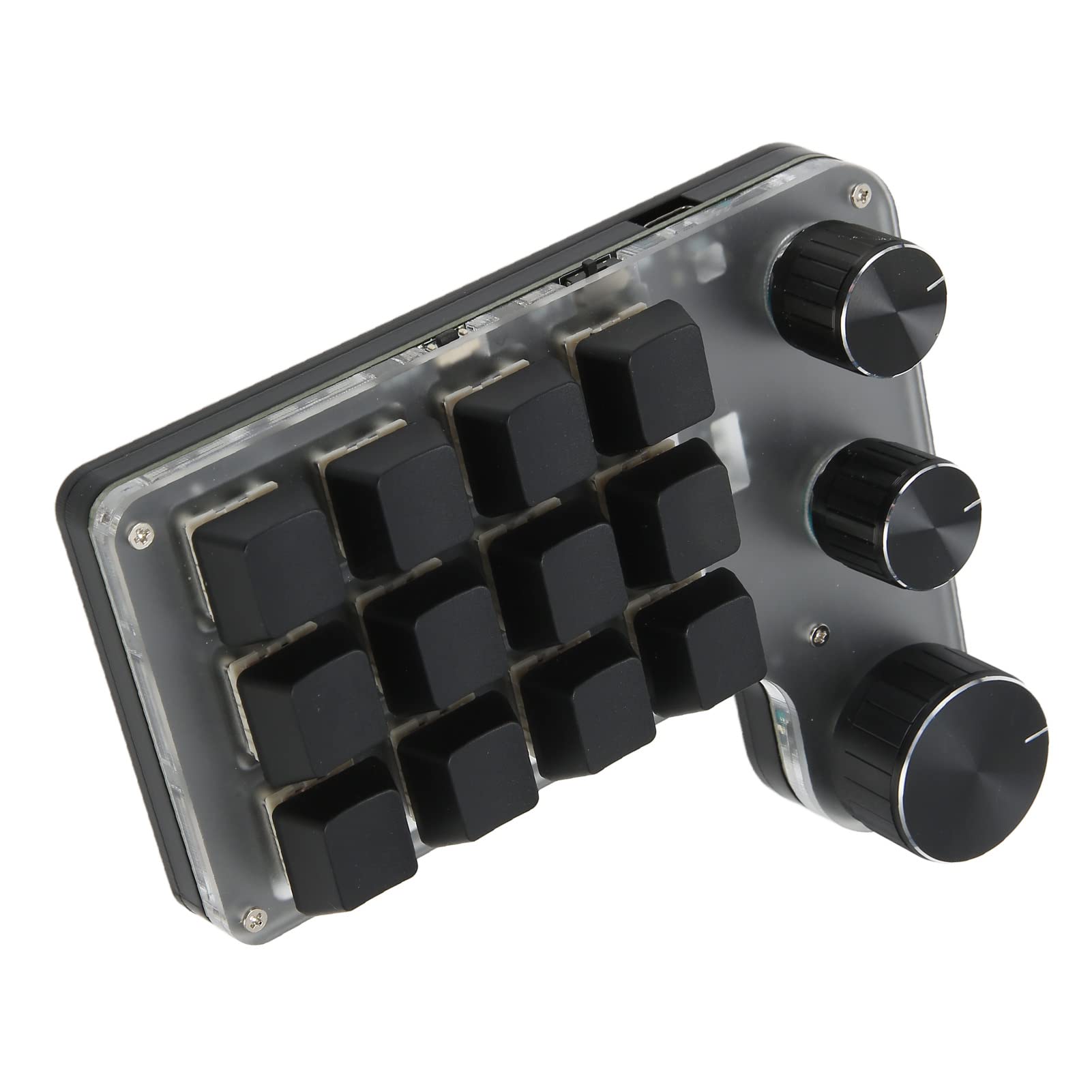One-Handed Macro Mechanical Keyboard - 12 Key USB RGB Gaming Keyboard with 3 Programmable Knobs | Wired OSU Keypad for PC, Video Games & Portable Office Use | Perfect for Esports, Programming & Compact Workspaces