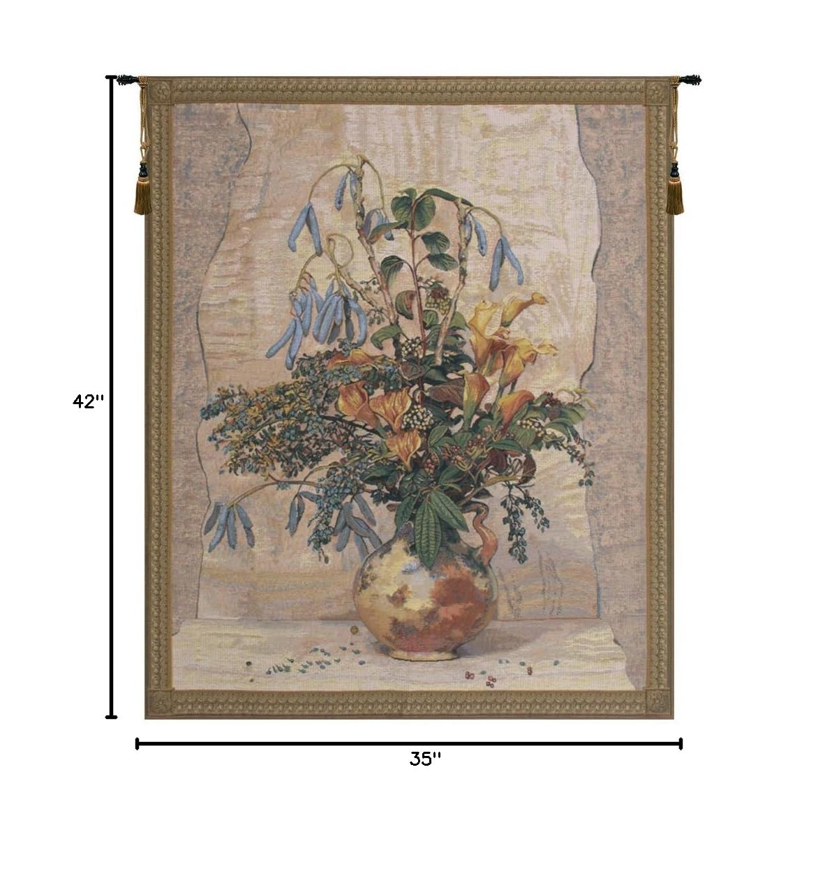Vincent Van Gogh Belgian Tapestry Wall Hanging - 35x42 Inch Cotton Wool Polyester Blend Art Decor for Living Room, Bedroom & Office