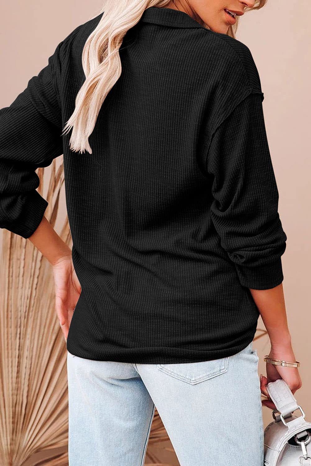 Cute Twist Front Tops for Women - Long Sleeve Waffle Knit Shirts, Casual Blouses & Pullovers | Perfect for Fall Layering, Office Wear & Weekend Outfits