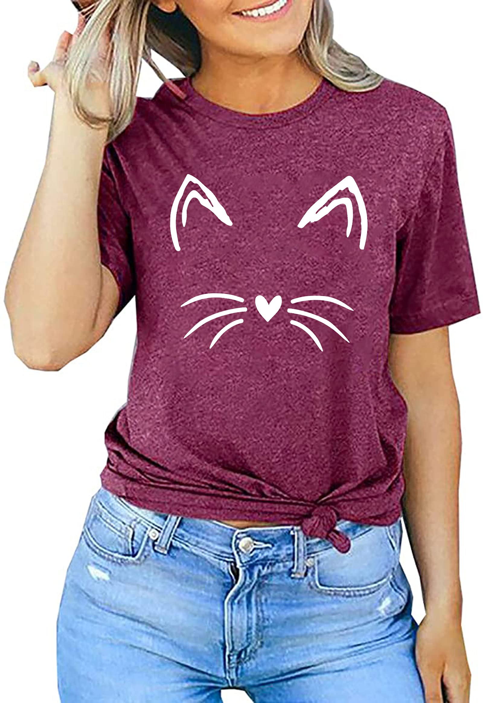 Funny Cat Mom T-Shirts for Women - Cute Cat Mama Graphic Tees - Perfect Pet Lover Gift - Ideal for Casual Wear, Cat Cafes & Mother's Day