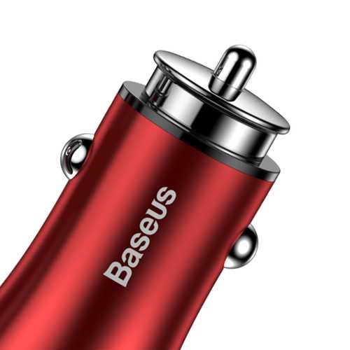 Baseus QC3.0 Fast Car Charger with Dual USB Ports (5V 2.4A) - Quick Charge Compatible for iPhone 8/X, Samsung S8, Xiaomi 6 - Perfect for Road Trips & Daily Commute