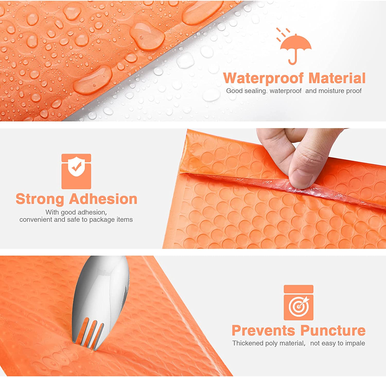 6x10 Bubble Mailer Padded Envelopes - Orange Shipping Bags for Ecommerce, Small Business & Online Sellers - Perfect for Shipping Jewelry, Crafts & Small Items