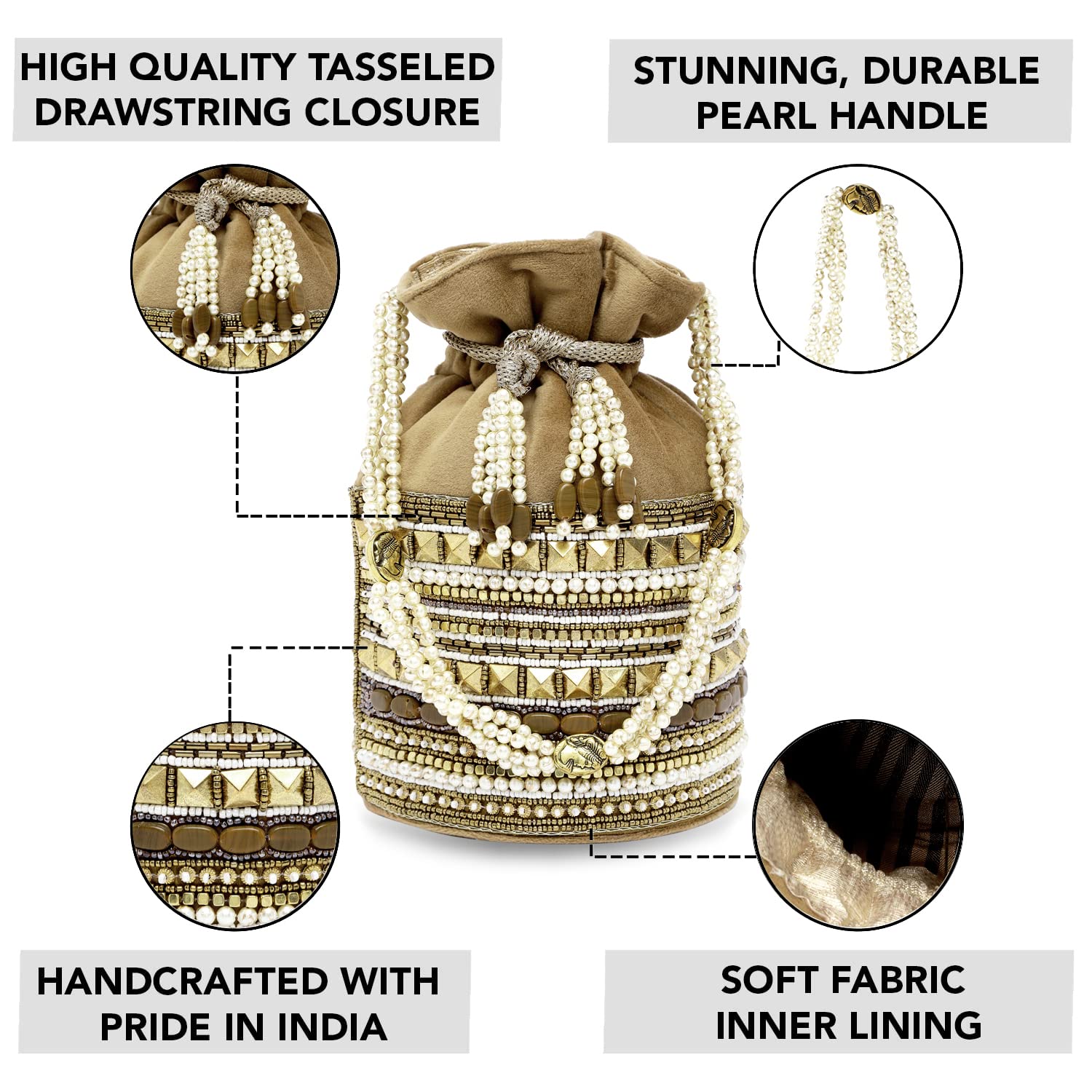 **Aheli Stylish Potli Bags for Women – Elegant Evening Clutch, Ethnic Bride Purse with Drawstring – Perfect for Weddings, Parties & Festive Occasions**
