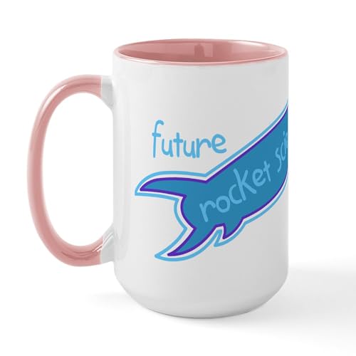 White/Pink Inside - Future Rocket Scientist Large Mug