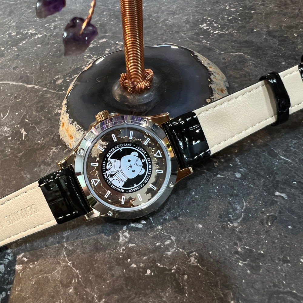AG Collective Women's Black Leather Strap Watch - Fashion Quartz Analog Timepiece with Rose Gold Case (Model L 5047 RGBK RG) - Perfect for Office, Party & Everyday Wear