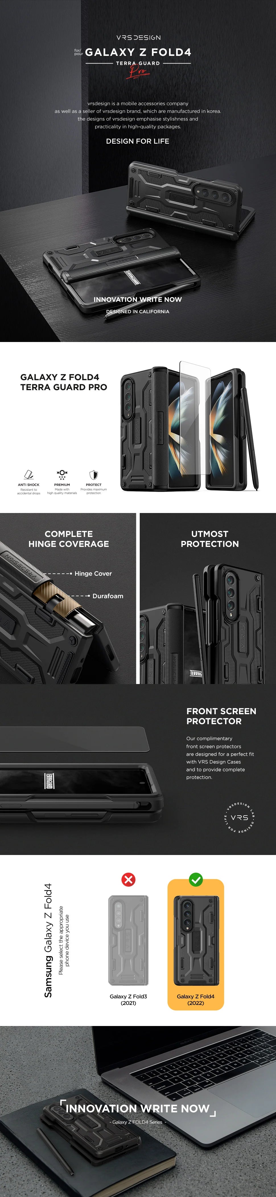 Samsung Galaxy Z Fold 4 Case - Terra Guard Active Pro Protective Cover | Shockproof & Scratch Resistant | Perfect for Work, Travel & Outdoor Activities