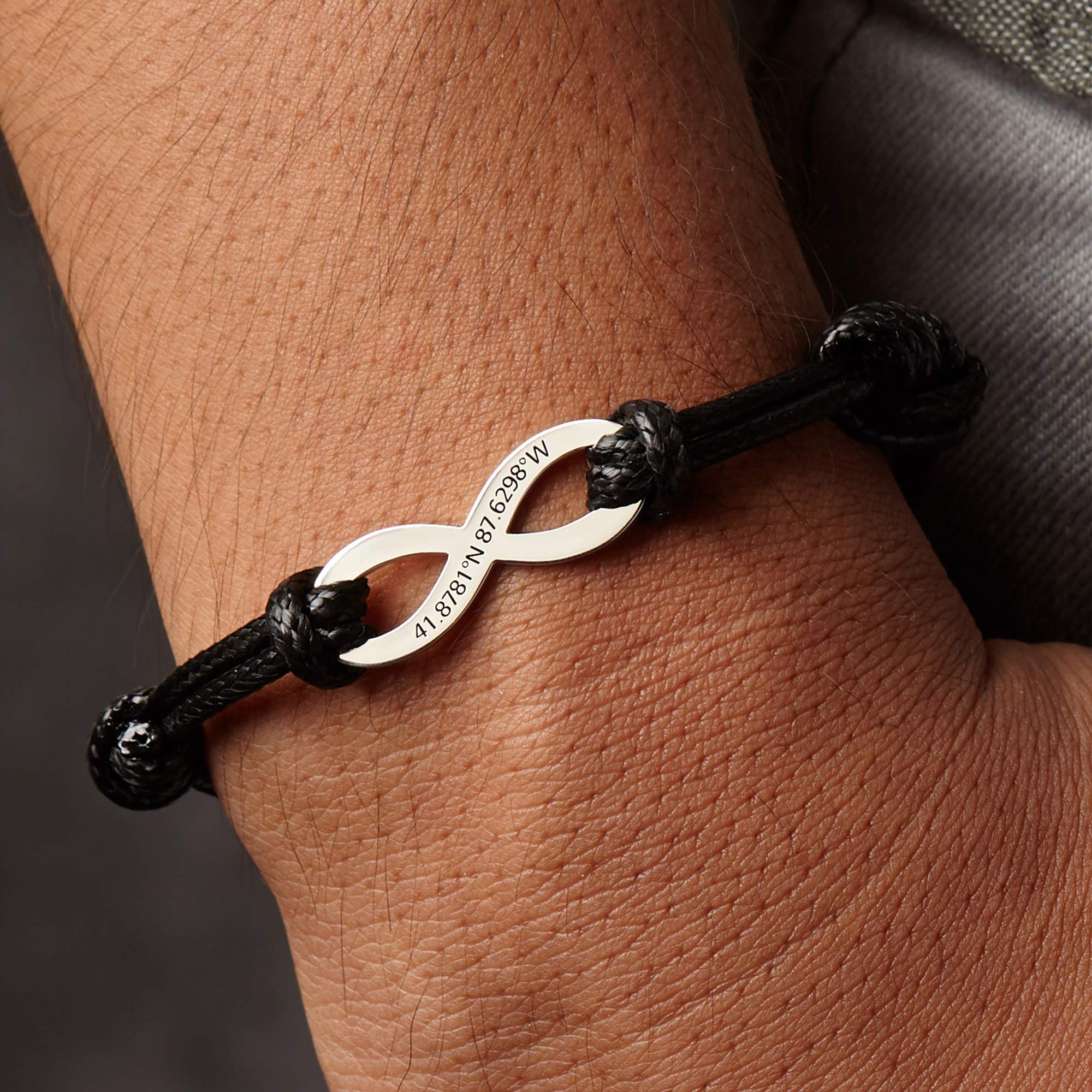 RUGGEDGIFTS Matching Couple Bracelets Set - 925 Sterling Silver Leather Anniversary Jewelry for Boyfriend & Girlfriend - Romantic Birthday Gifts for Couples - Perfect for Anniversaries, Valentine's Day & Date Nights
