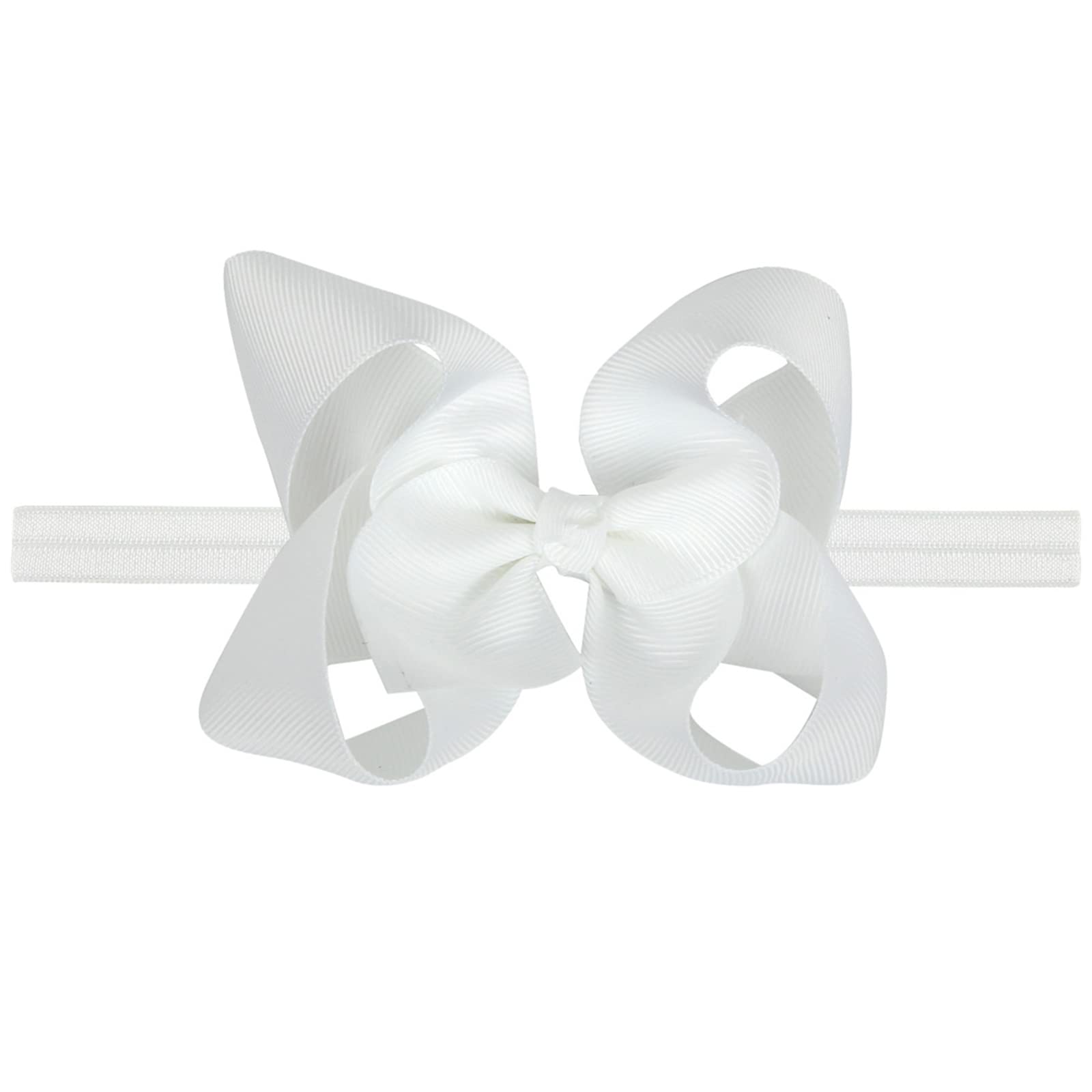 4.5 Inch 2Pcs Baby Girl Hair Bows with Alligator Clips - Cute Infant Hair Accessories for Toddlers (White) - Perfect for Parties, Photos & Everyday Style