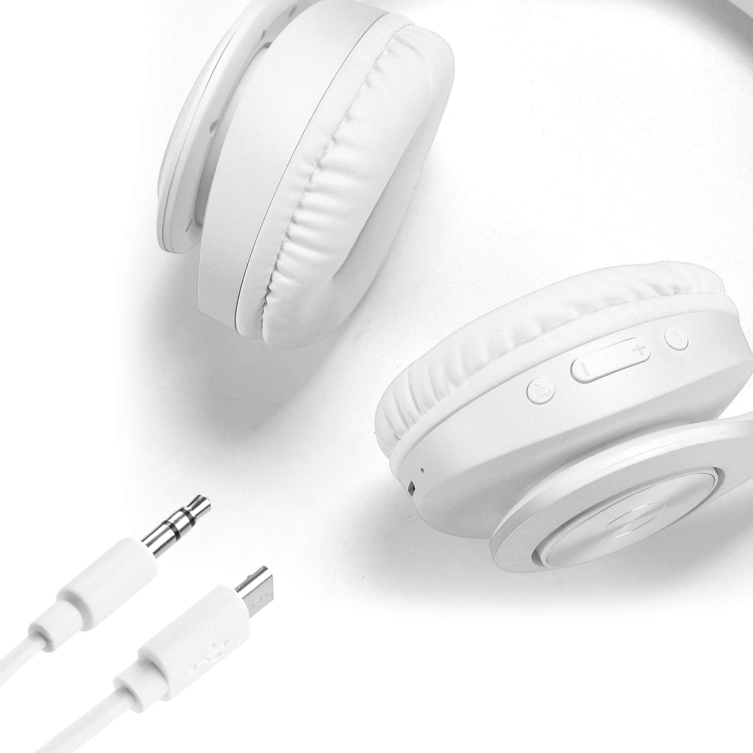 TUINYO Wireless Bluetooth Headphones Over Ear with Deep Bass, 40H Playtime, Soft Memory-Protein Earmuffs, Built-in Mic for PC/Phone/TV - White | Perfect for Workouts, Commuting & Home Entertainment
