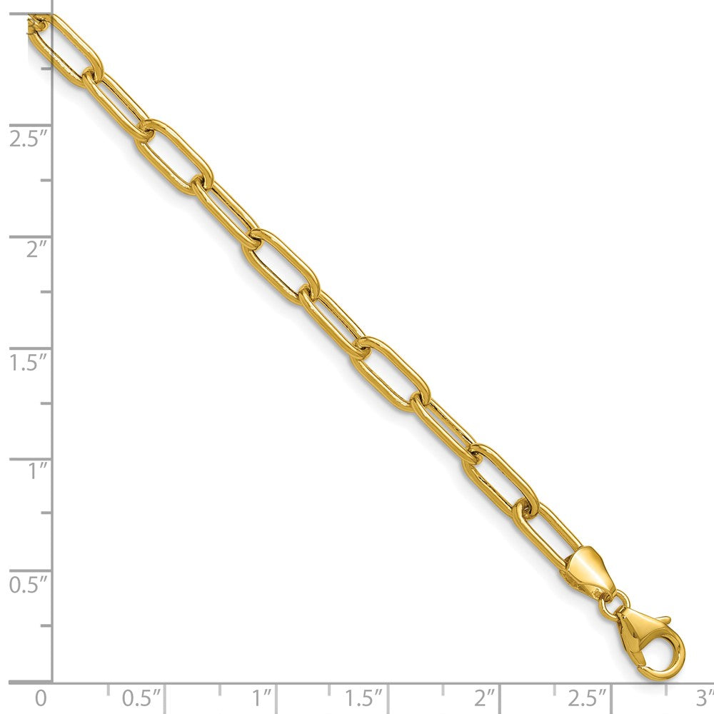 14K Gold Leslie's 4.5mm 8 Inch Semi-Solid Paperclip Chain Bracelet Model 7361 - Elegant Jewelry for Women, Perfect for Daily Wear, Parties & Gifting