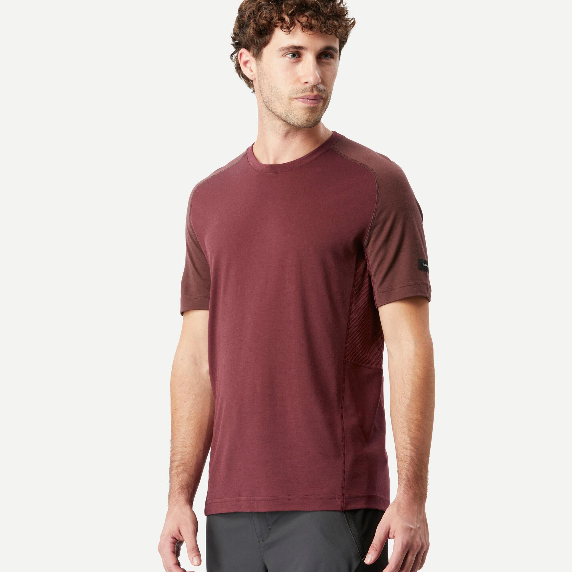 Forclaz Men's MT500 Merino Wool T-Shirt - Breathable & Odor-Resistant Hiking & Travel Base Layer for Outdoor Adventures