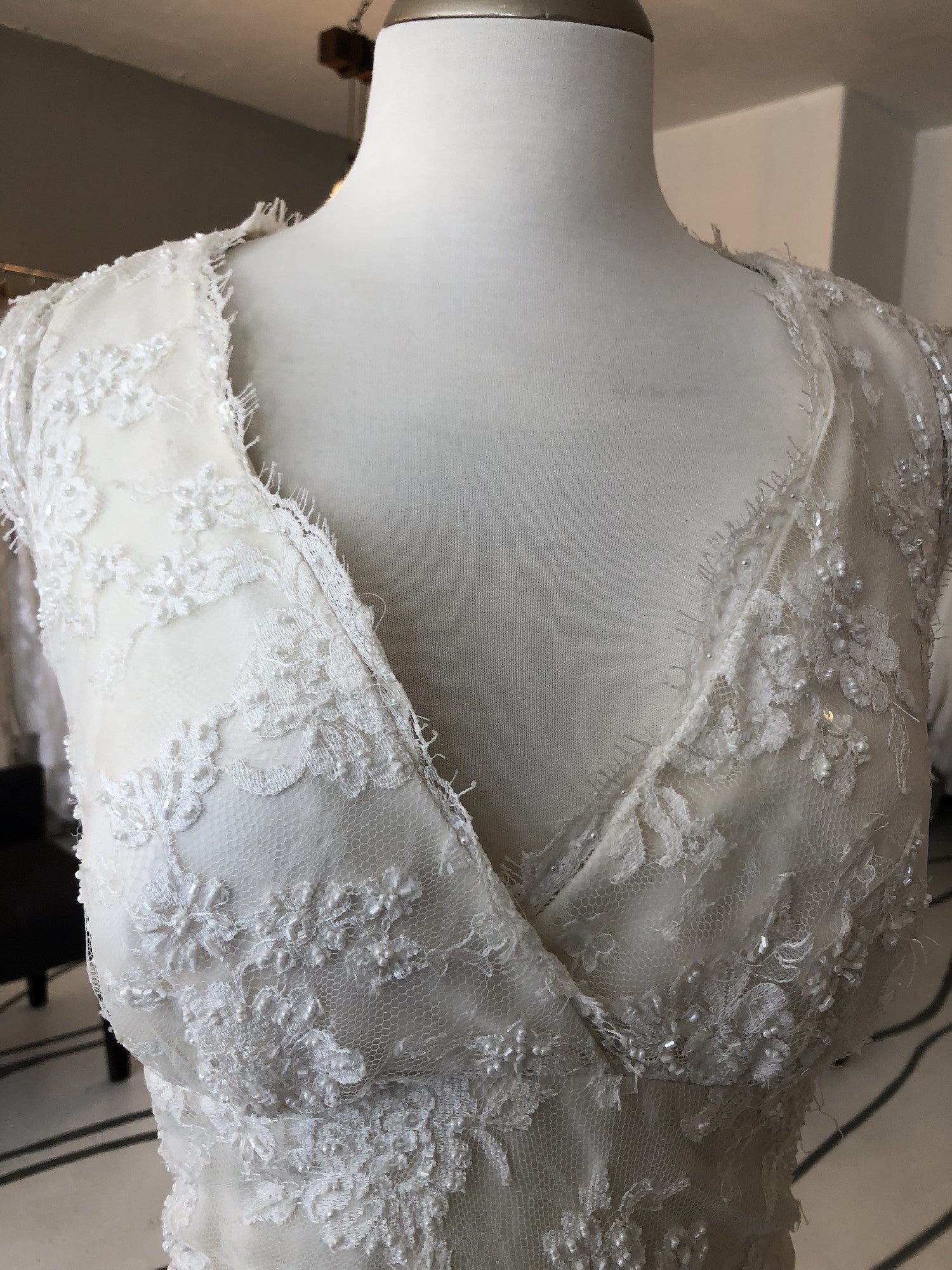 Nicole Miller NM9978 Elegant Lace Wedding Gown - White Bridal Dress for Church Ceremony & Beach Weddings