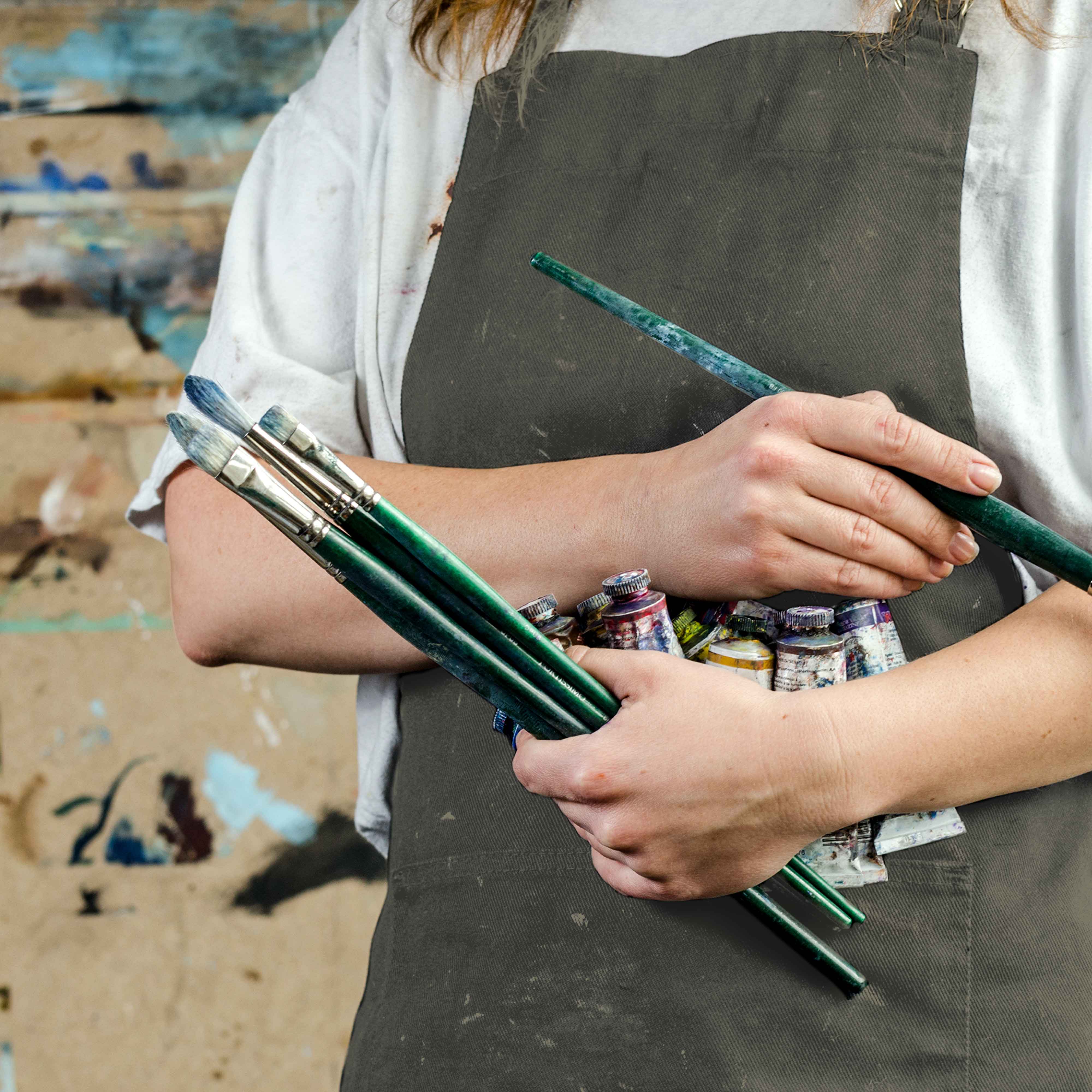 Extra Large Adjustable Artist Apron for Painting - 30 x 25 Inches Waterproof Canvas Smock with Pockets - Perfect for Art Classes, Pottery Studio & DIY Crafts
