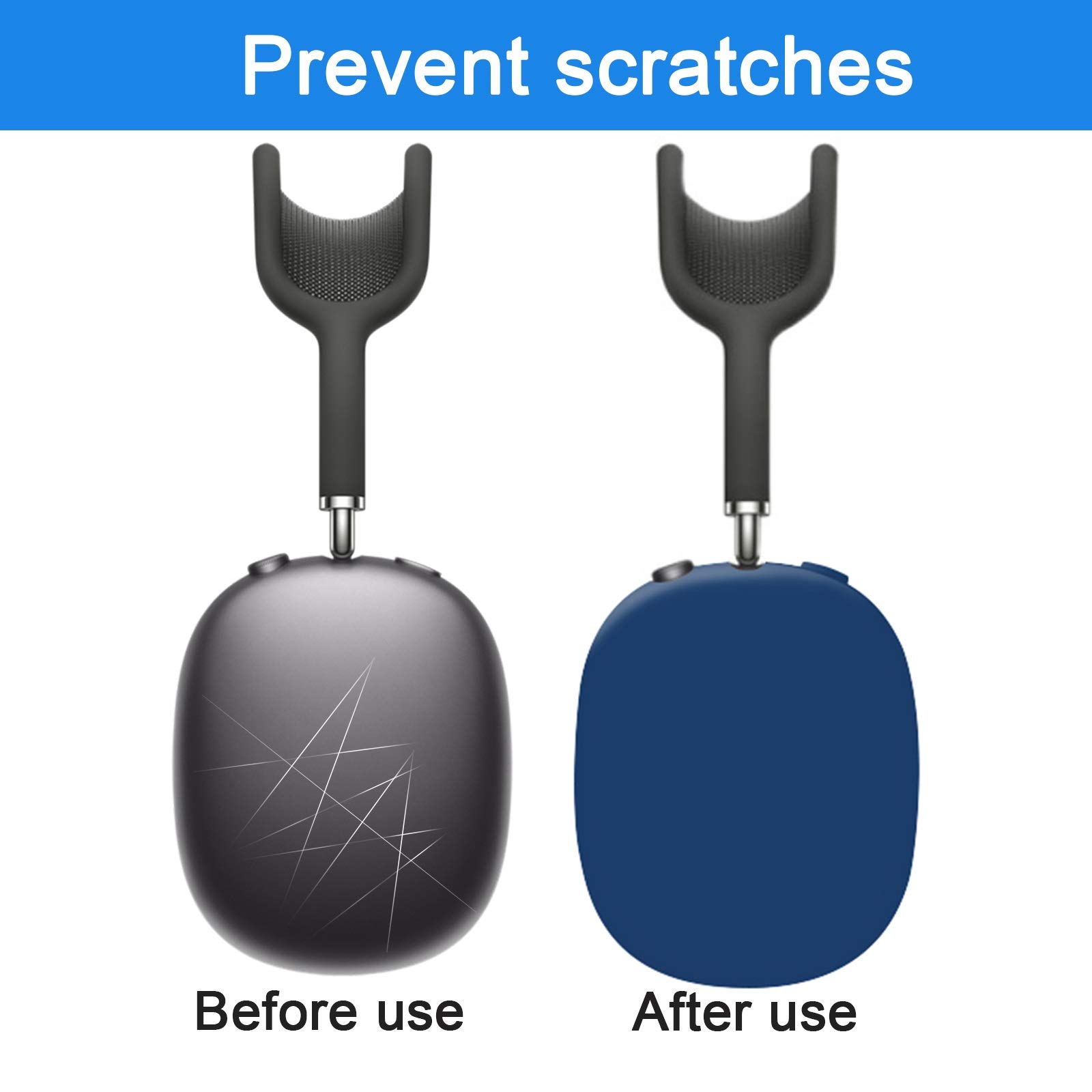 Premium Silicone Cover for Apple AirPods Max Headphones - Anti-Dust & Scratch Proof Case with Earcup Protectors (Midnight Blue) | Travel, Gym & Daily Use Protection