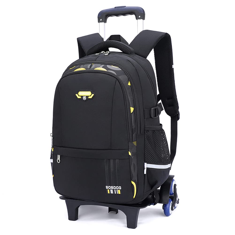 Elementary Rolling Backpack for Kids - Solid Color & Camo Prints Wheeled School Book Bag with Wheels for Boys - Perfect for School, Travel & Daily Use