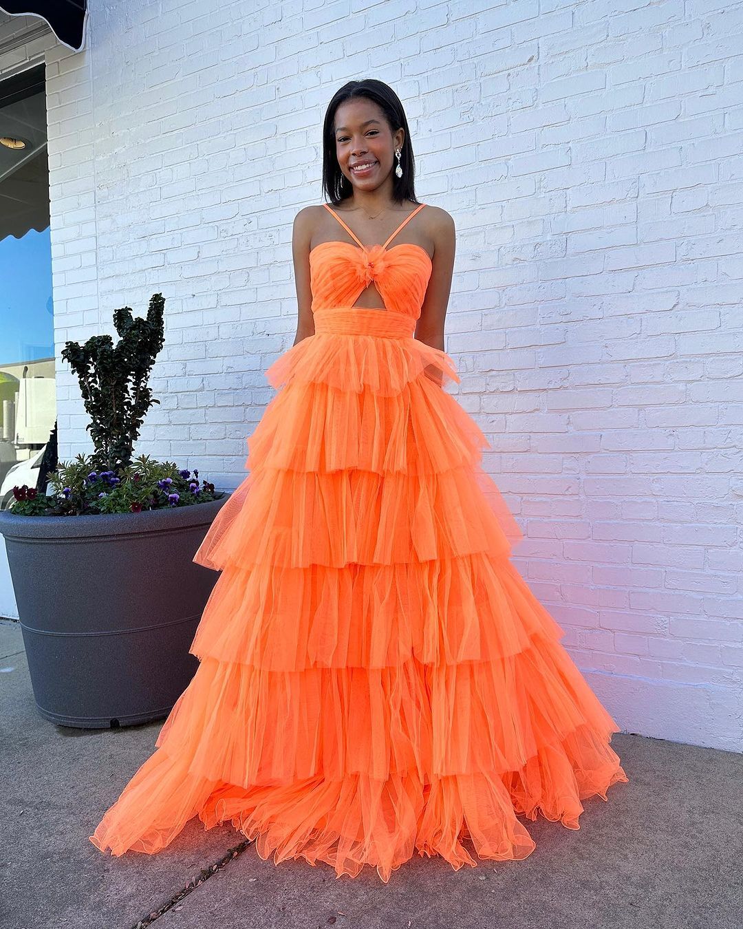 Elegant A-Line Orange Long Prom Dress for Formal Party & Evening Gown J3064 - Perfect for Homecoming, Prom Night & Special Occasions