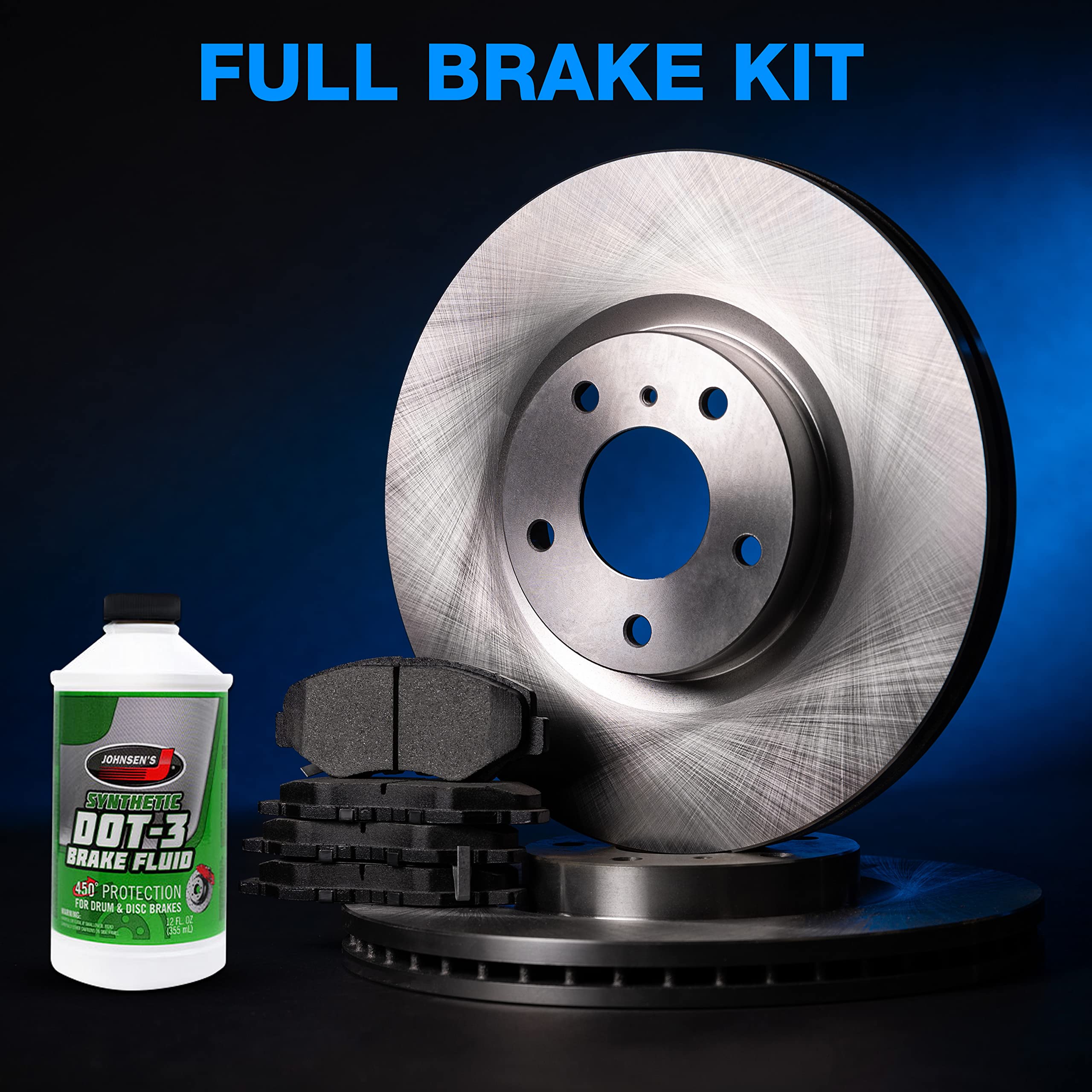 High-Performance Power Sport Front & Rear Brake Pads & Rotors Kit - Heavy Duty Braking System for Motorcycles, ATVs & UTVs - BLBC.40001.04 | Ideal for Off-Road, Racing & Daily Commuting