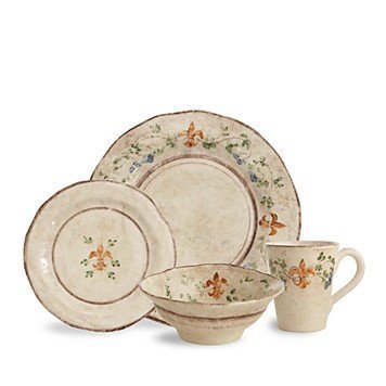 Arte Italica Medici 4-Piece Dinner Plate Set - Elegant Italian Ceramic Tableware for Fine Dining & Entertaining