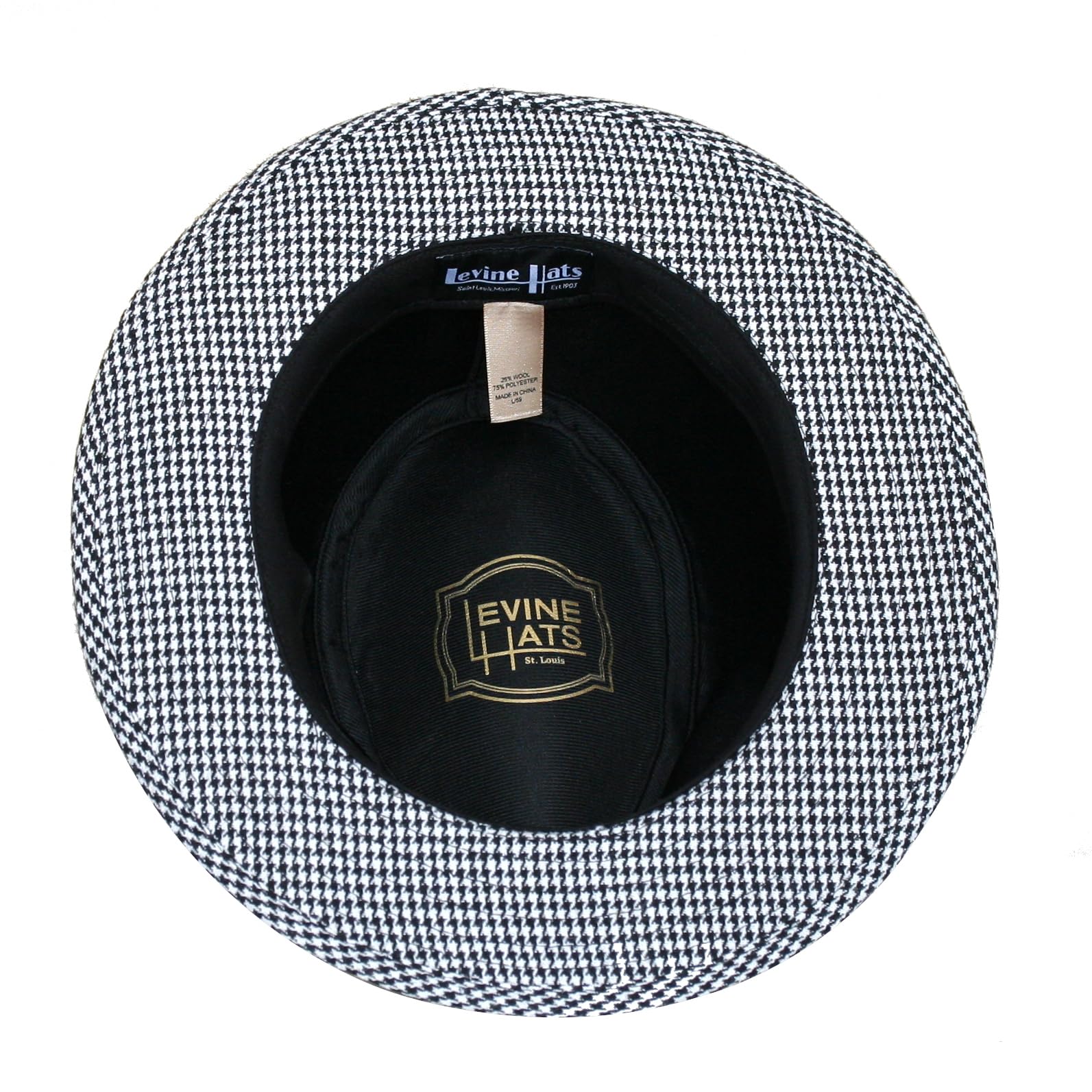 Bear Bryant Houndstooth Fedora Hat - Black & White Checkered for Vintage Style