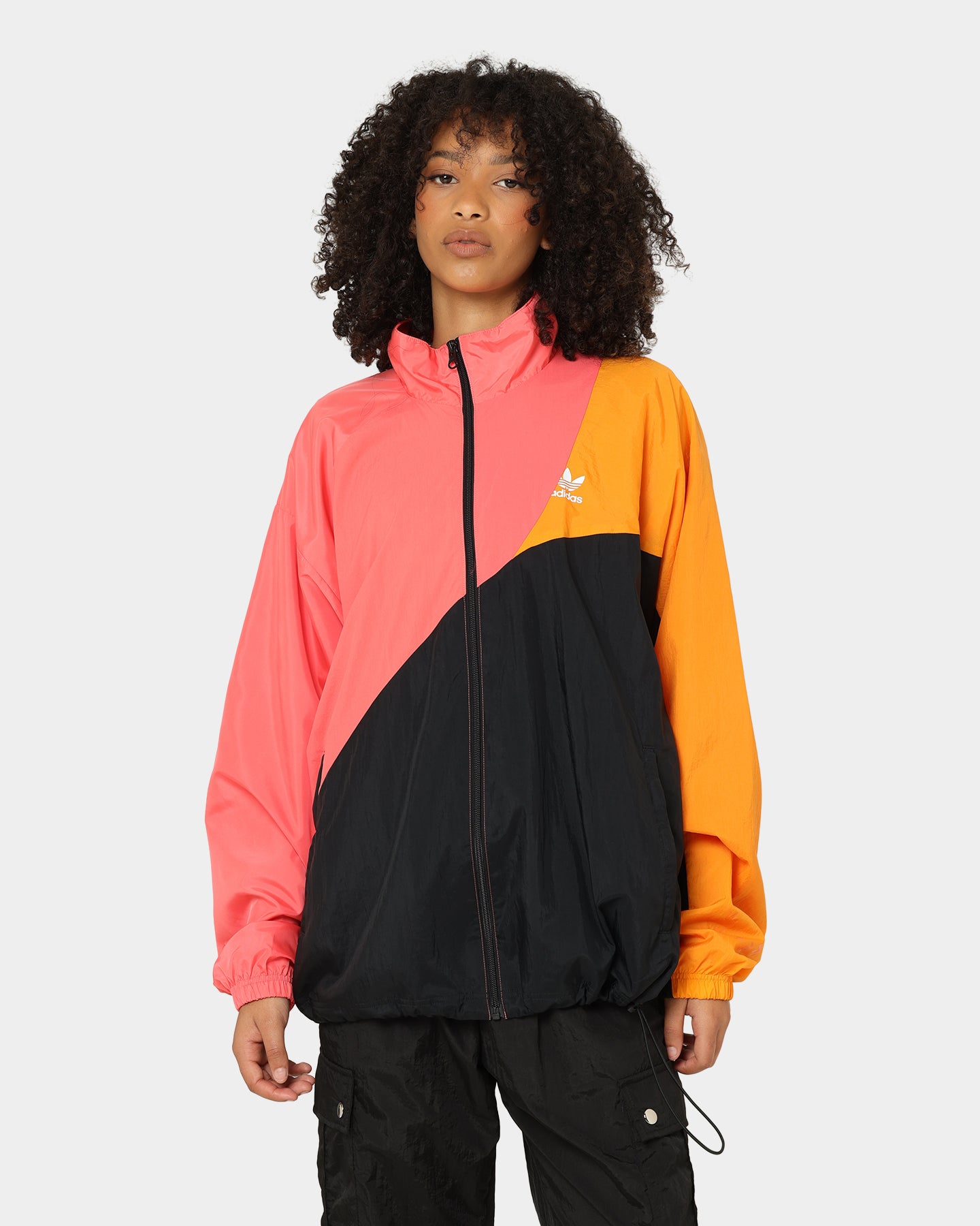 Adidas Adicolor Colorblock Track Jacket for Men & Women - Black/Semi Turb Running Jacket for Outdoor Sports & Casual Wear