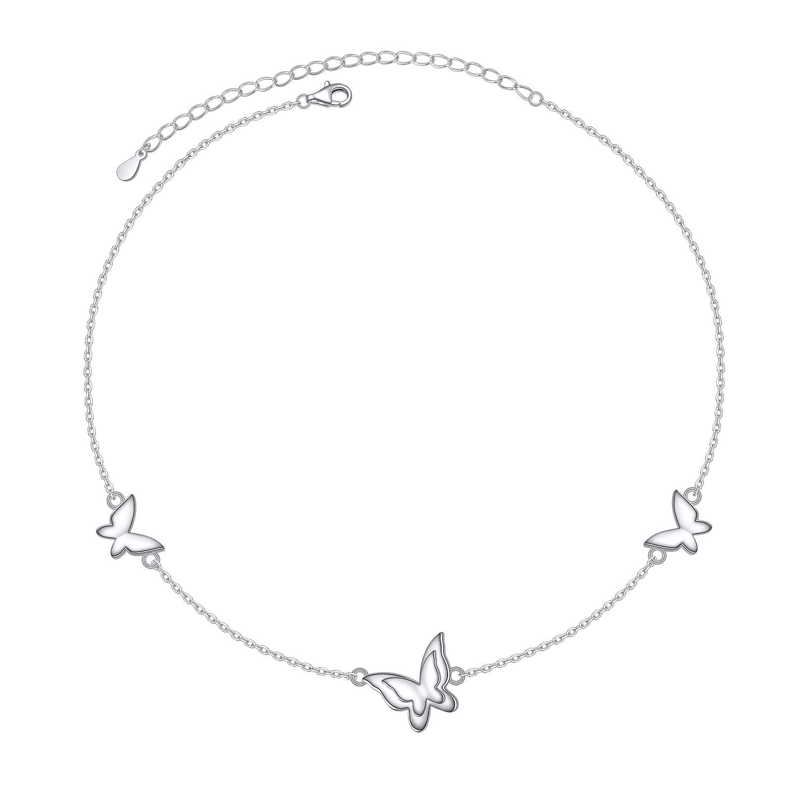 DAOCHONG S925 Sterling Silver Choker Necklace with Butterfly Pendant - Dainty Short Chain Jewelry for Women | Perfect for Date Night, Weddings & Everyday Elegance