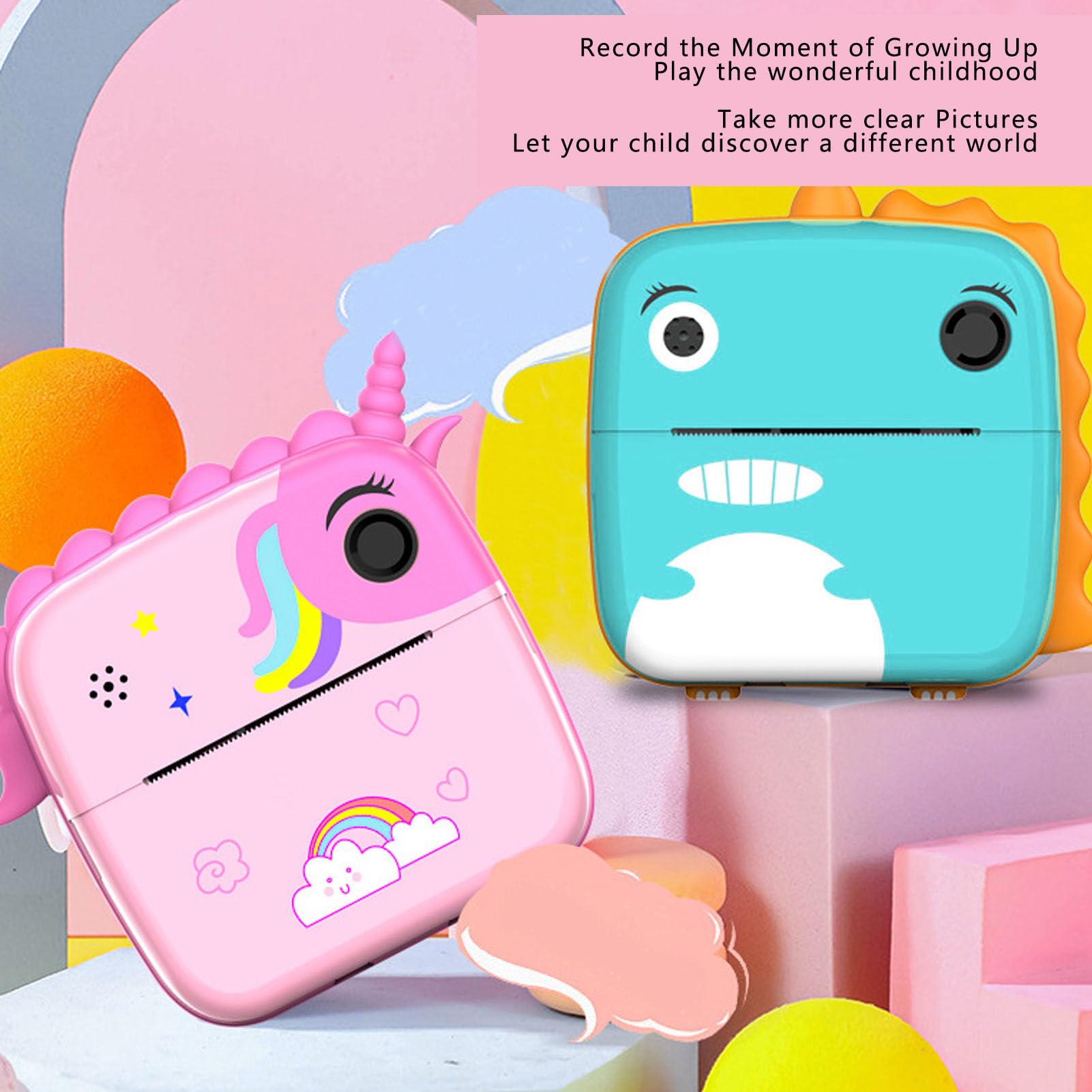 HD Kids Digital Camera Toy - Instant Print Selfie Camera for Toddlers with Clear Shots & Multiple Functions (Pink) | Perfect for Birthday Gifts, Travel Souvenirs & Creative Photography Fun