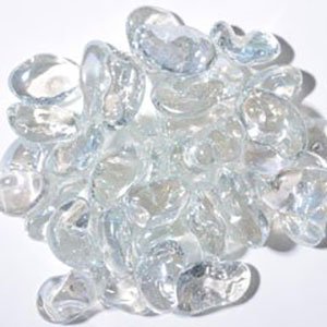 Glacier Blue Iridescent Fire Pit Glass - 22 Lb Bag for Outdoor Fireplace, Fire Bowl, and Backyard Fire Pit Decoration