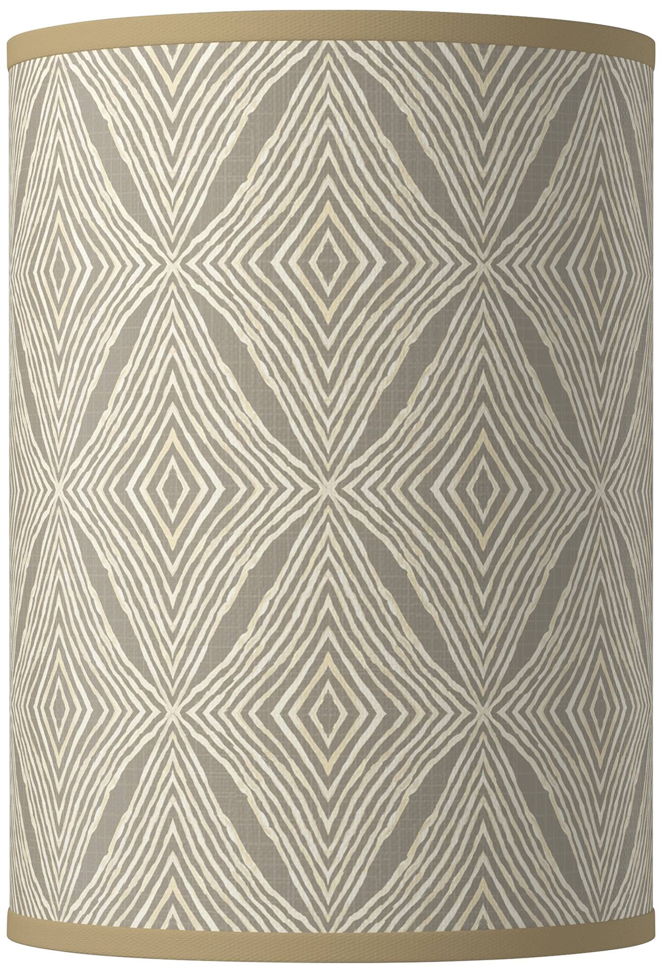 Moroccan Diamonds Gray Cylinder Hardback Giclee Print Lamp Shade - 8