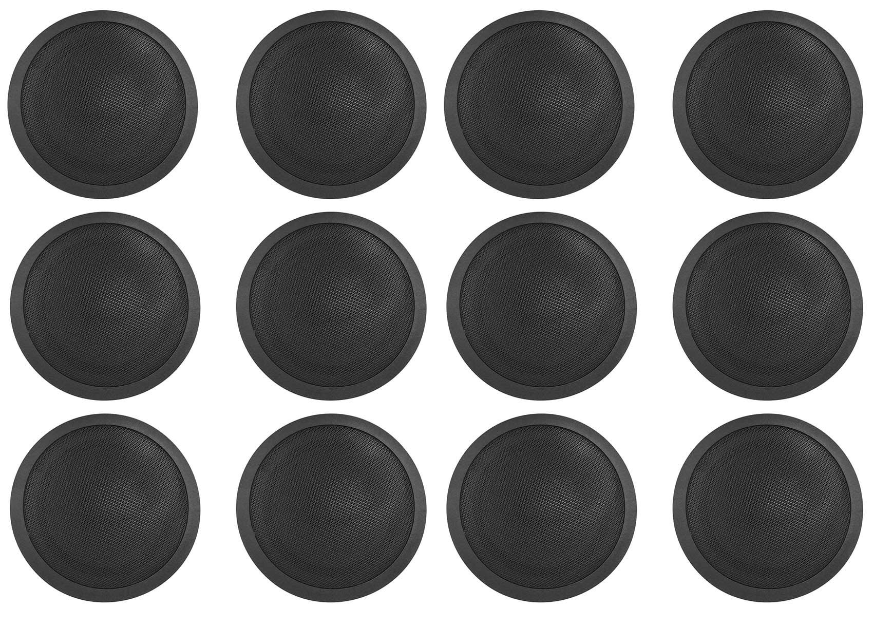 Rockville 12 CCL6T Black 70V 6-Inch Commercial Ceiling Speakers - High-Quality Sound for Restaurants, Offices, and Retail Stores - Perfect Background Music System for Business Spaces