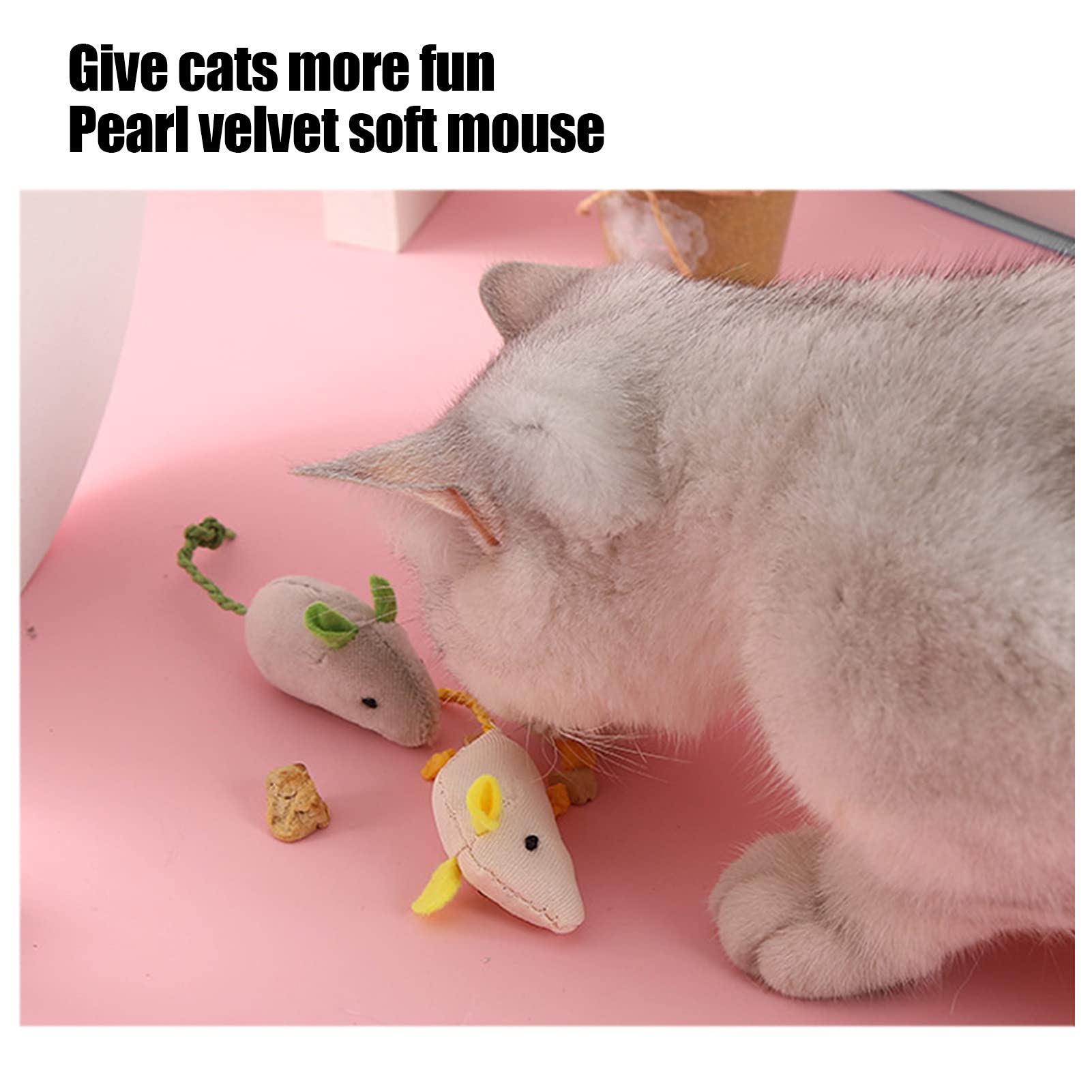 Tnfeeon 3Pcs Cat Toys Set - Realistic Plush Mice with Catnip, Chirping Sound & Chewable Design for Indoor Cats - Interactive Play & Exercise Toys for Kittens & Adult Cats (Perfect for Playtime, Training & Bonding)