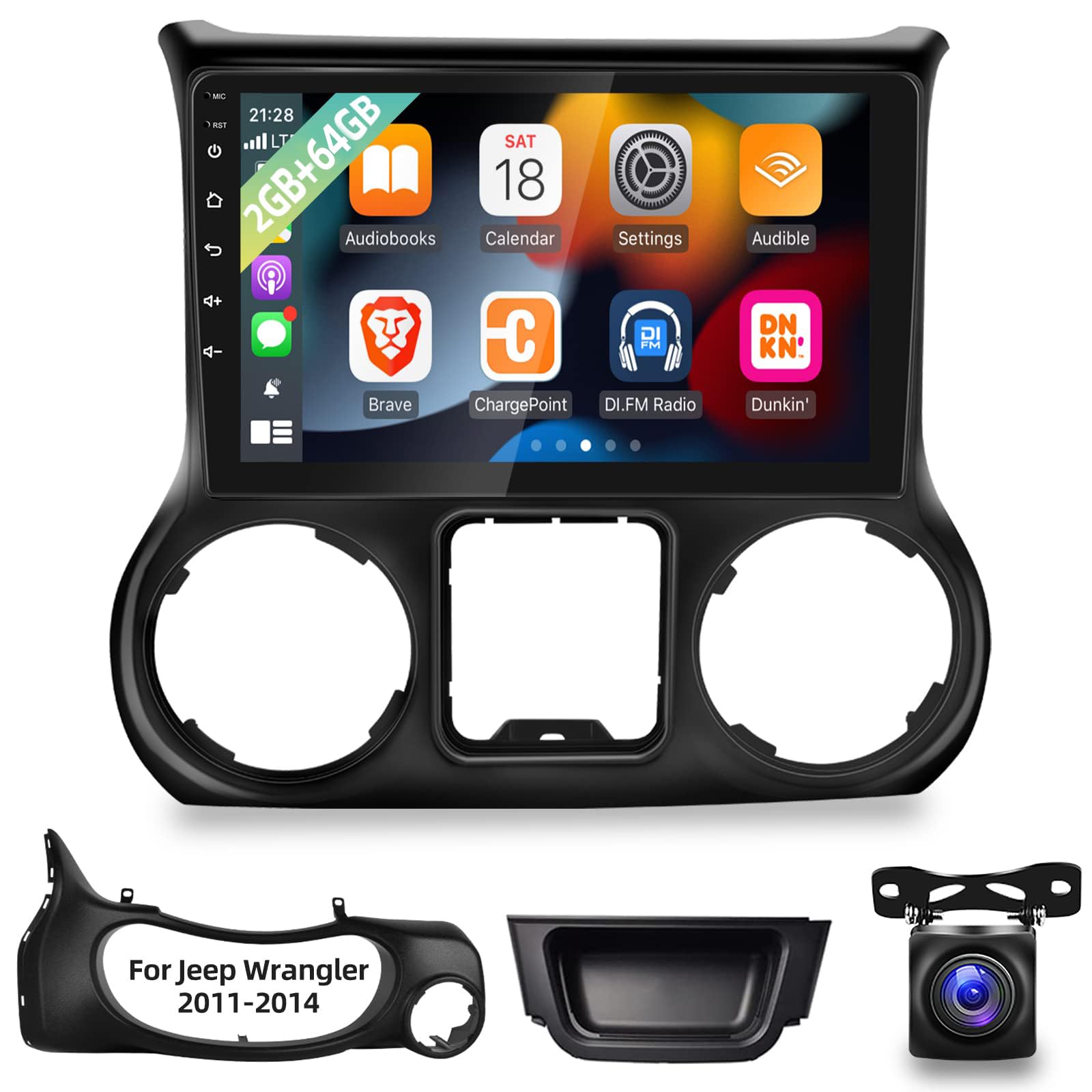 2+64GB Android 13 Car Stereo for Jeep Wrangler 2011-2014 | 10.1