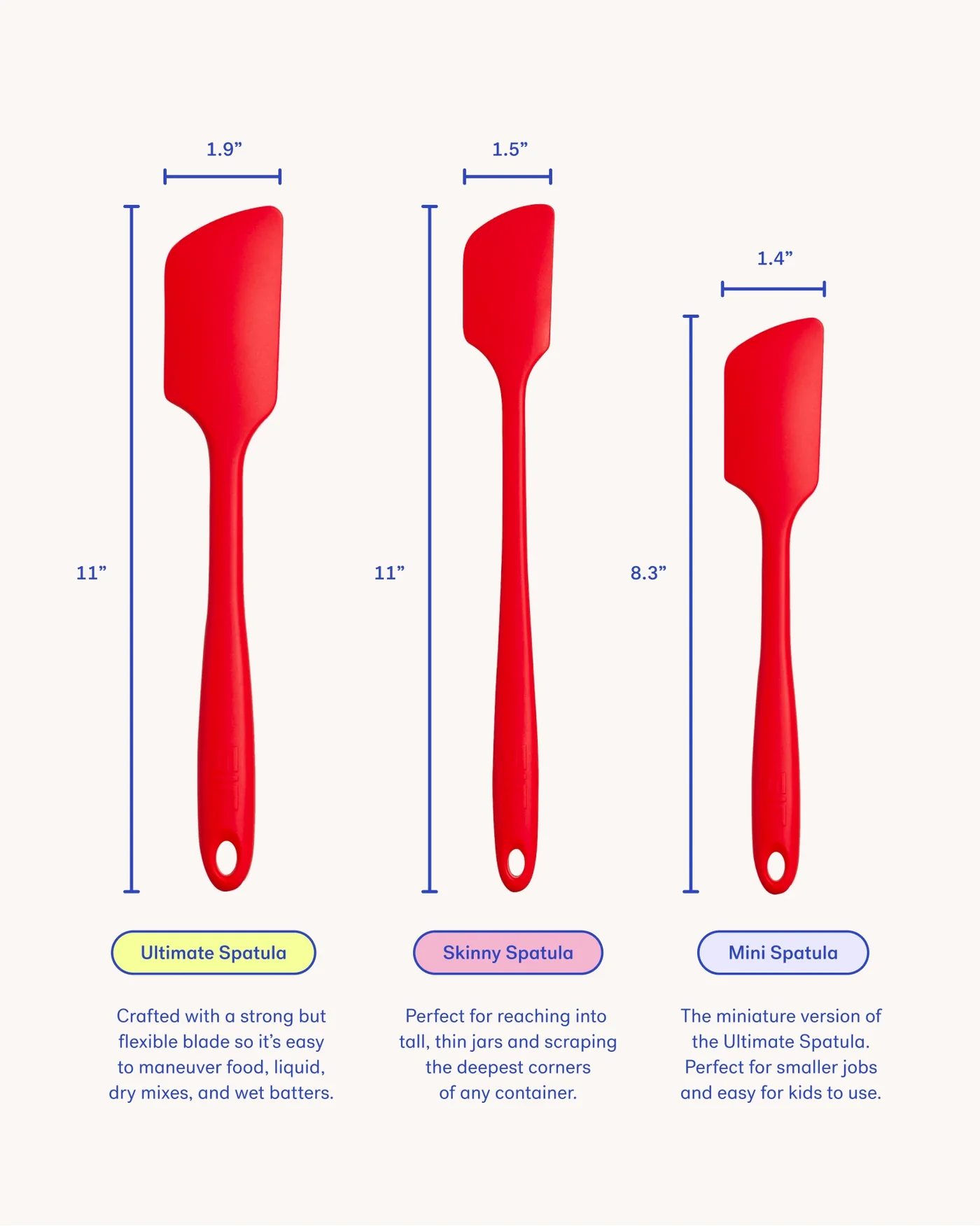 Premium GIR Mini Spatula - Heat-Resistant, Non-Slip Grip, Dishwasher Safe - Perfect for Baking, Cooking & Spreading - Ideal for Small Jars, Cakes & Cupcakes (Red)