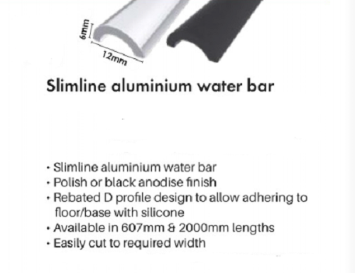 Anti-Rust Aluminum Chrome Shower Screen Door Water Bar Floor Seal - Durable Bathroom Waterproofing for Glass Shower Enclosures & Wet Areas