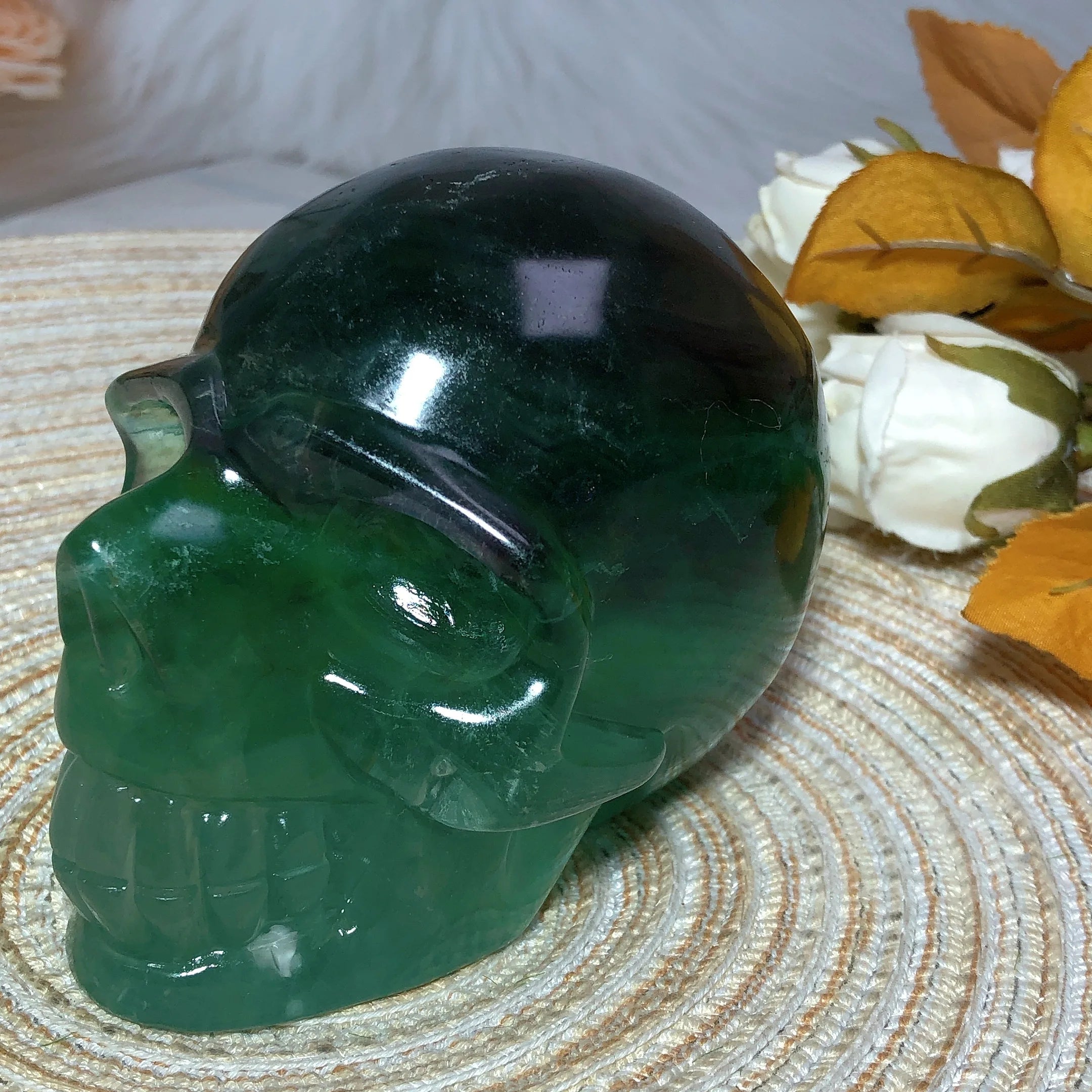 Natural Blue Fluorite Crystal Skull Carving - High Quality Healing Stone for Meditation, Spiritual Healing & Home Decor | Perfect Gift for Crystal Lovers & Energy Workers