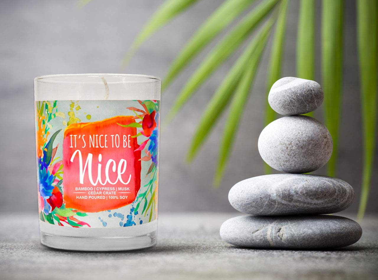 Luxury Scented Soy Candle - Bamboo, Cypress & Musk Aromatherapy | 10oz Jar Candle Made in USA | Inspirational & Get Well Soon Gift for Women | Home Decor, Relaxation & Meditation Essential