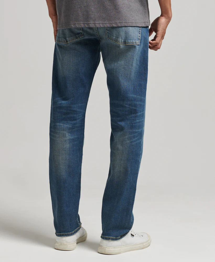Vintage Slim Straight Jeans for Men - High Waist Distressed Denim Pants | Electric Vintage Custom Wash | Perfect for Casual Wear, Street Style and Retro Outfits