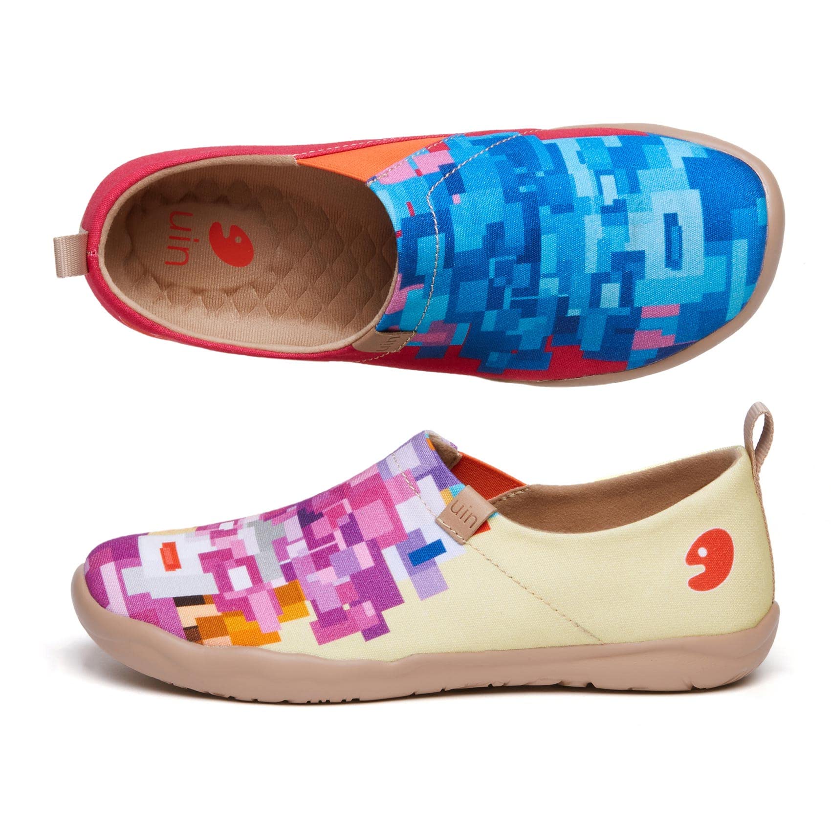 UIN Women's Slip On Loafers - Lightweight Casual Walking Shoes for Travel & Everyday Wear | Breathable Comfort Flats with Geometric Design | Perfect for Work, Commuting & Weekend Outings