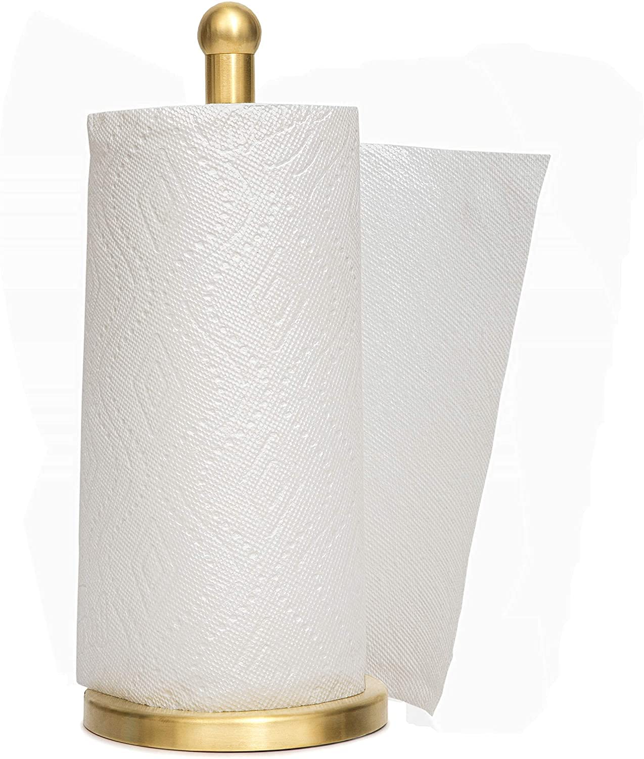 Heavy Duty Weighted Paper Towel Holder Stand - Sturdy Countertop Towel Dispenser for Kitchen, Bathroom & Office - Easy Tear Design for Convenient Use