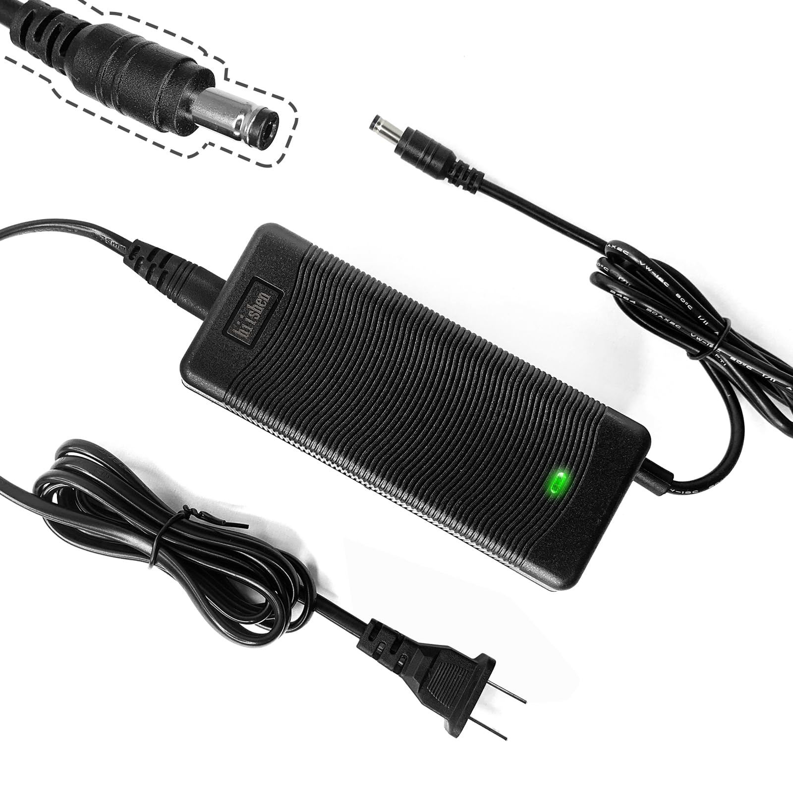 54.6V 2A Universal Lithium Battery Charger for Electric Bikes & Scooters - 48V Compatible with Major Brands - DC 5.5×2.5mm Plug - Perfect for Home, Commuting & Outdoor Riding