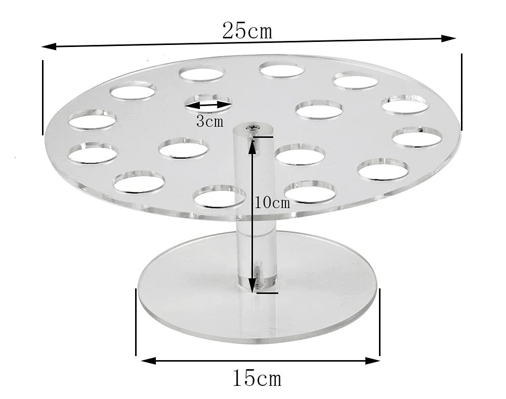 2-Pack Acrylic Ice Cream Cone Holder Stand - 16 Holes for Cotton Candy & Dessert Cones - Durable Party Serving Display for Ice Cream Shops, Carnivals & Home Baking