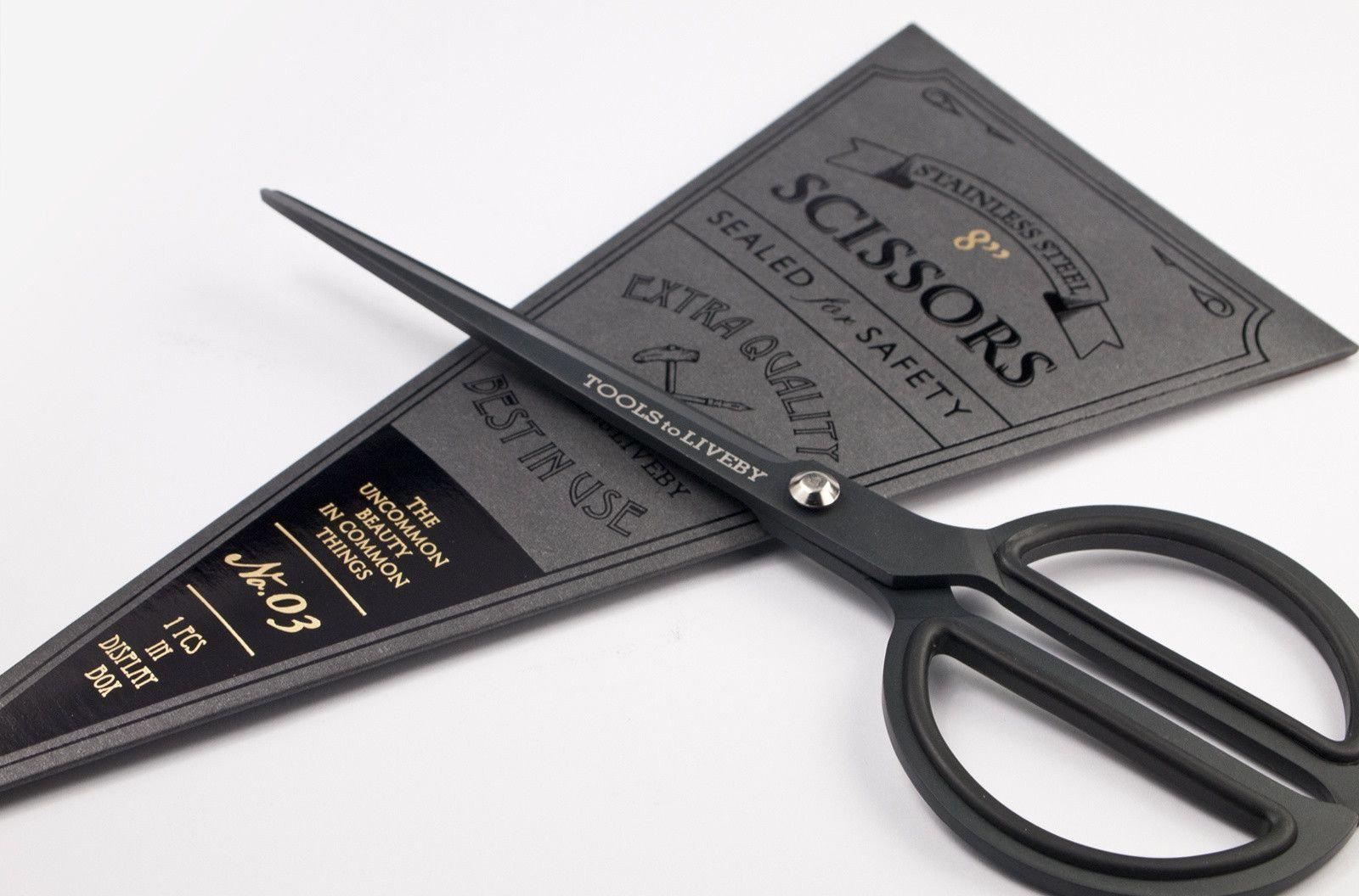 Tools to Liveby Black Scissors 8 - Premium Stainless Steel Craft Scissors for DIY, Sewing & Office Use