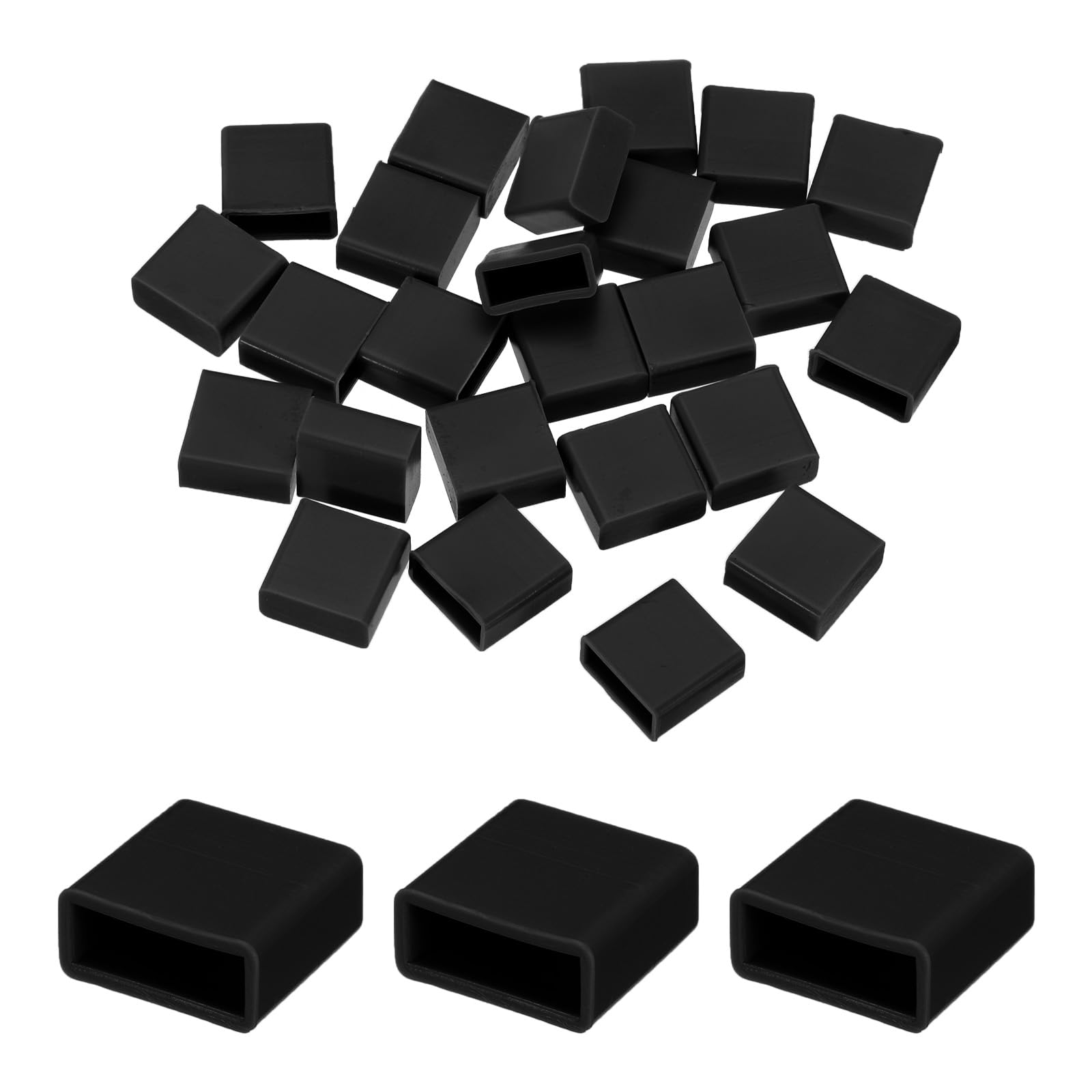 MECCANIXITY 25pcs Black Silicone USB Type A Port Covers - Dust Proof Protector for USB Male Connectors | Perfect for Laptops, TVs, Routers & Electronics Protection