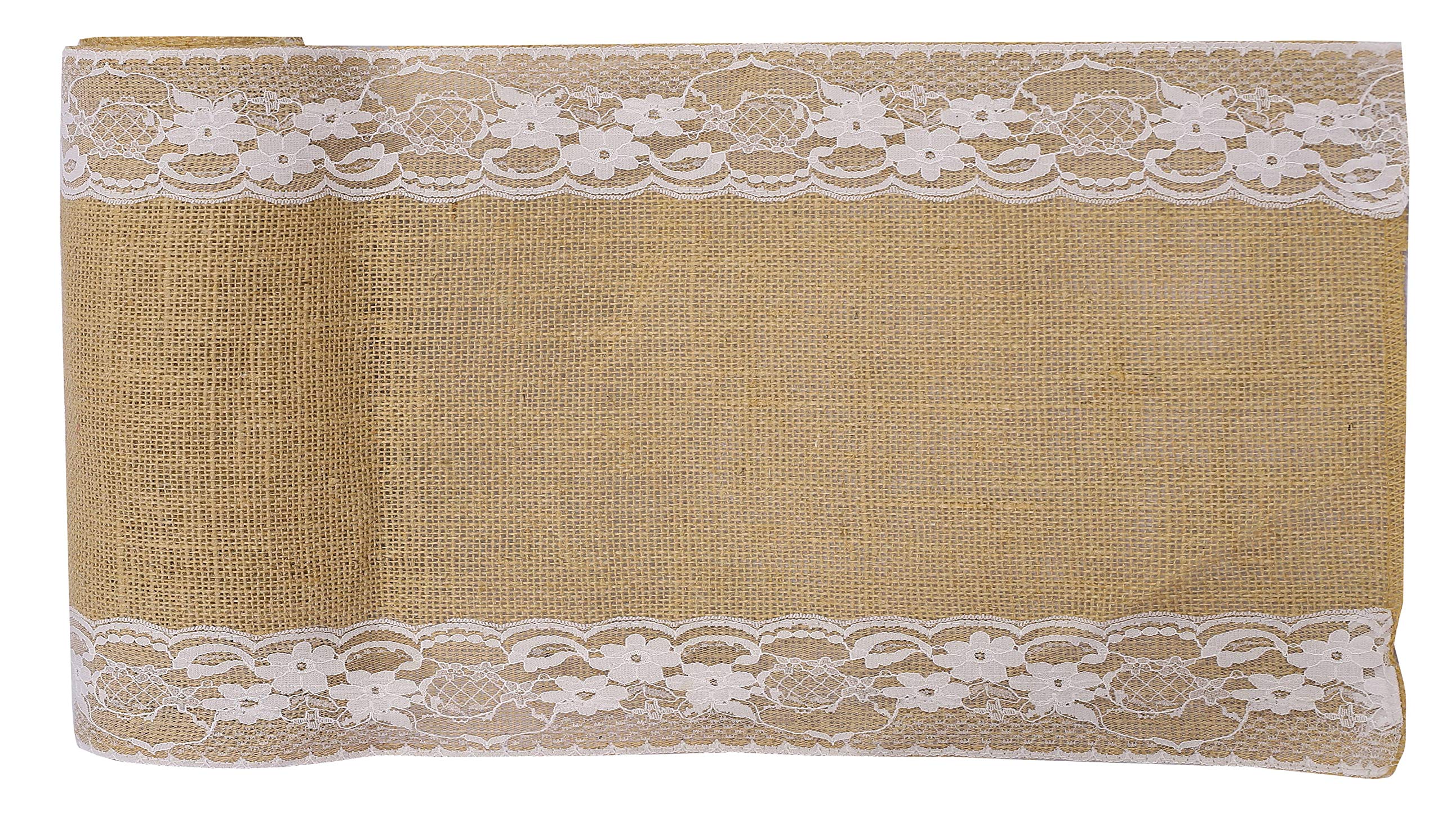 Natural Jute Burlap Table Runner 12x50 Inches - Farmhouse Wedding Decor, Rustic Centerpiece for Outdoor Tables & Woven Placemats - Perfect for Barn Weddings, Country Events & Home Decor