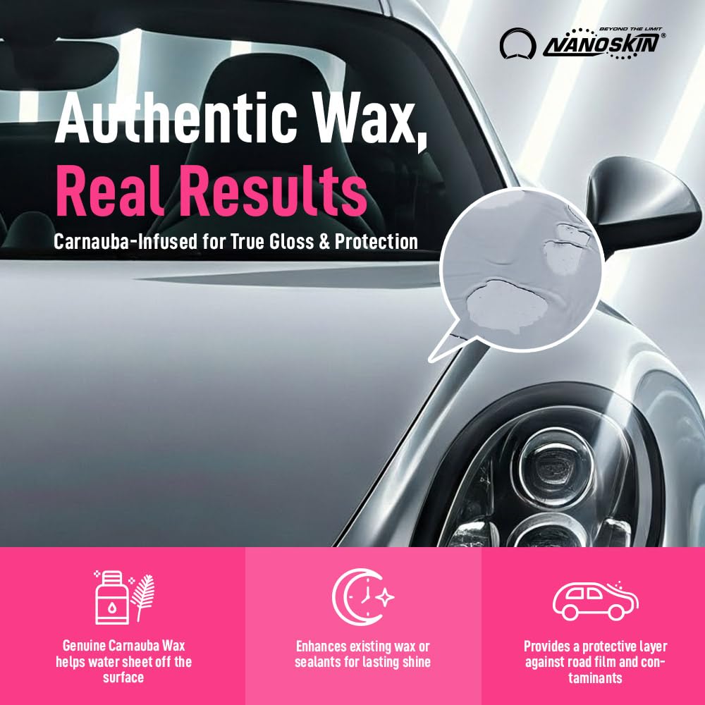 Nanoskin WASH N' WAX with Carnauba 5 Gallon Car Wash Soap - One Step Clean & Shine Formula | Compatible with Foam Cannon, Foam Gun, Bucket Wash & Pressure Washer | Carnauba Wax Protection for Cars, Trucks & SUVs | Perfect for Detailing, Auto Wash & Paint Protection