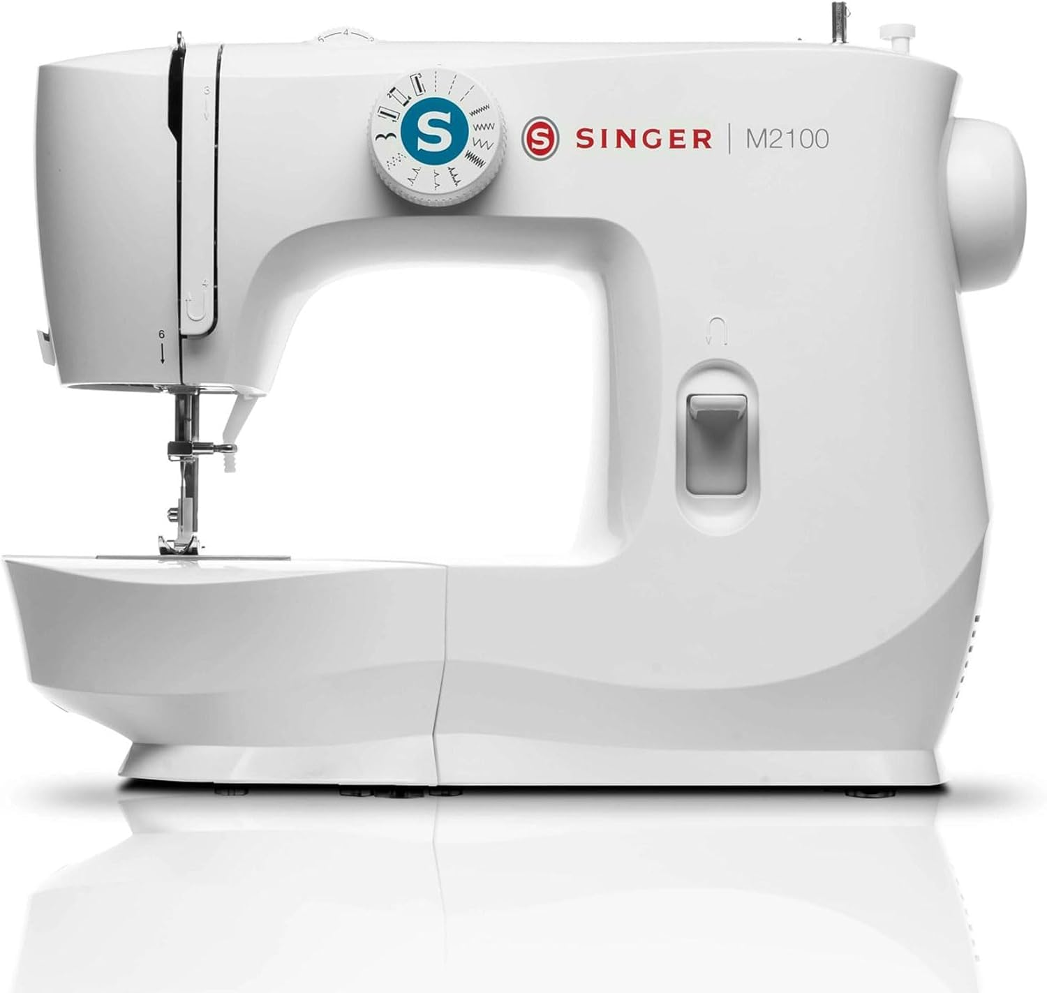SINGER M2100 Lightweight & Compact Sewing Machine with 63 Built-in Stitches, LED Light & 4-Step Buttonhole - Perfect for Beginners, Quilting, Dressmaking & Home DIY Projects