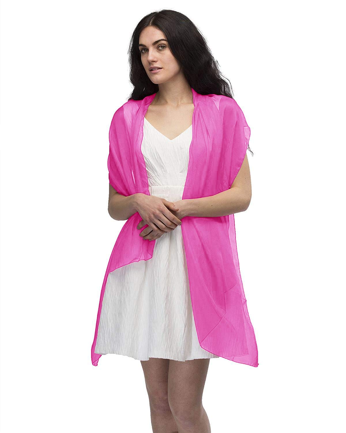 TMS Soft Chiffon Scarf for Women - Lightweight Sheer Shawl Wrap for Beach, Party & Evening Wear - Elegant Cover Up Accessory for Summer Outfits & Special Occasions