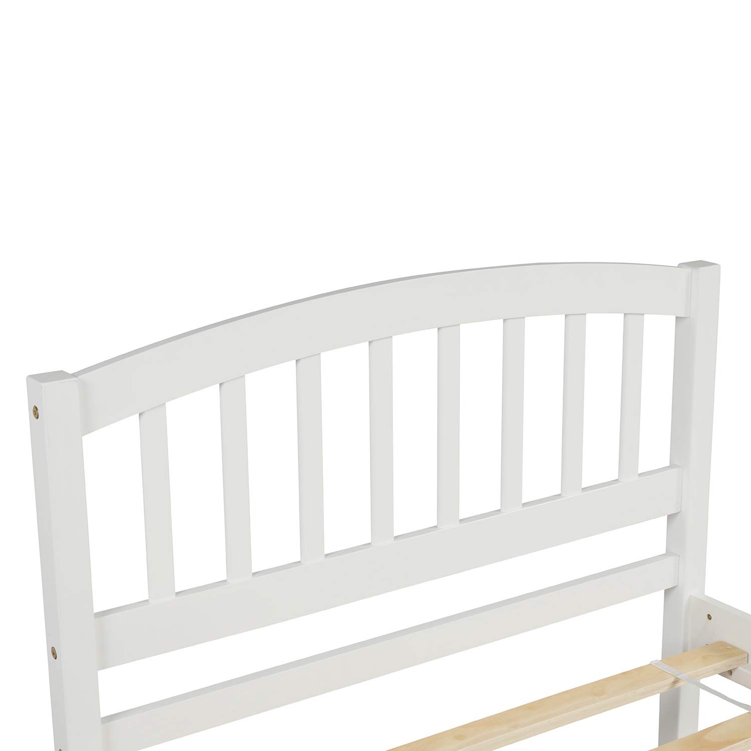 Harper & Bright Designs White Twin Size Wooden Bed Frame with Headboard & Pull Out Trundle - Solid Platform Bed for Kids, Teens & Guest Rooms - Perfect for Small Spaces, Sleepovers & Space-Saving Solutions
