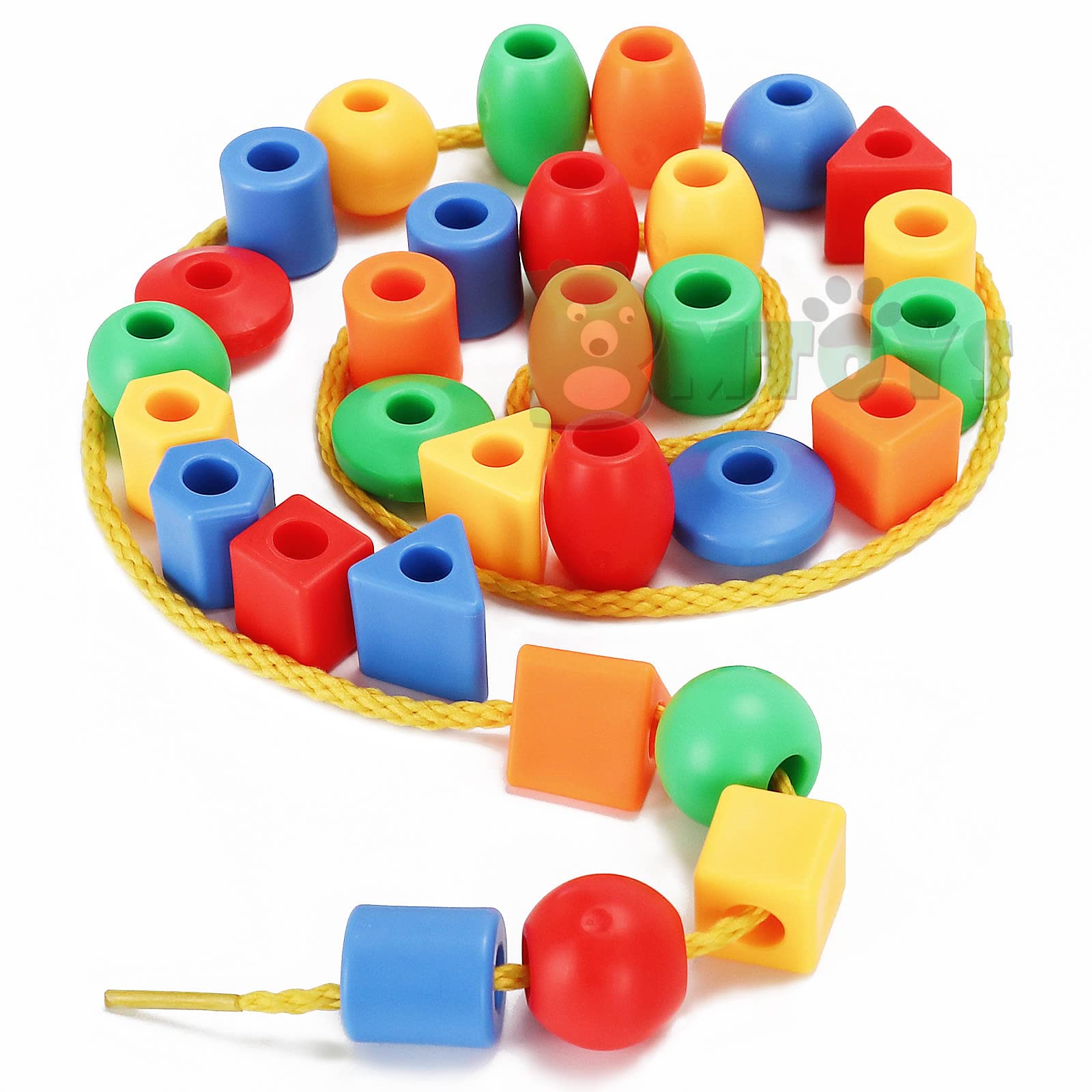 BMTOYS 70pcs Kids Lacing Beads Set - Occupational Therapy Toys for Fine Motor Skills Development | Montessori Educational Toys for Toddlers & Preschoolers | Perfect for Classroom, Home & Sensory Play Activities
