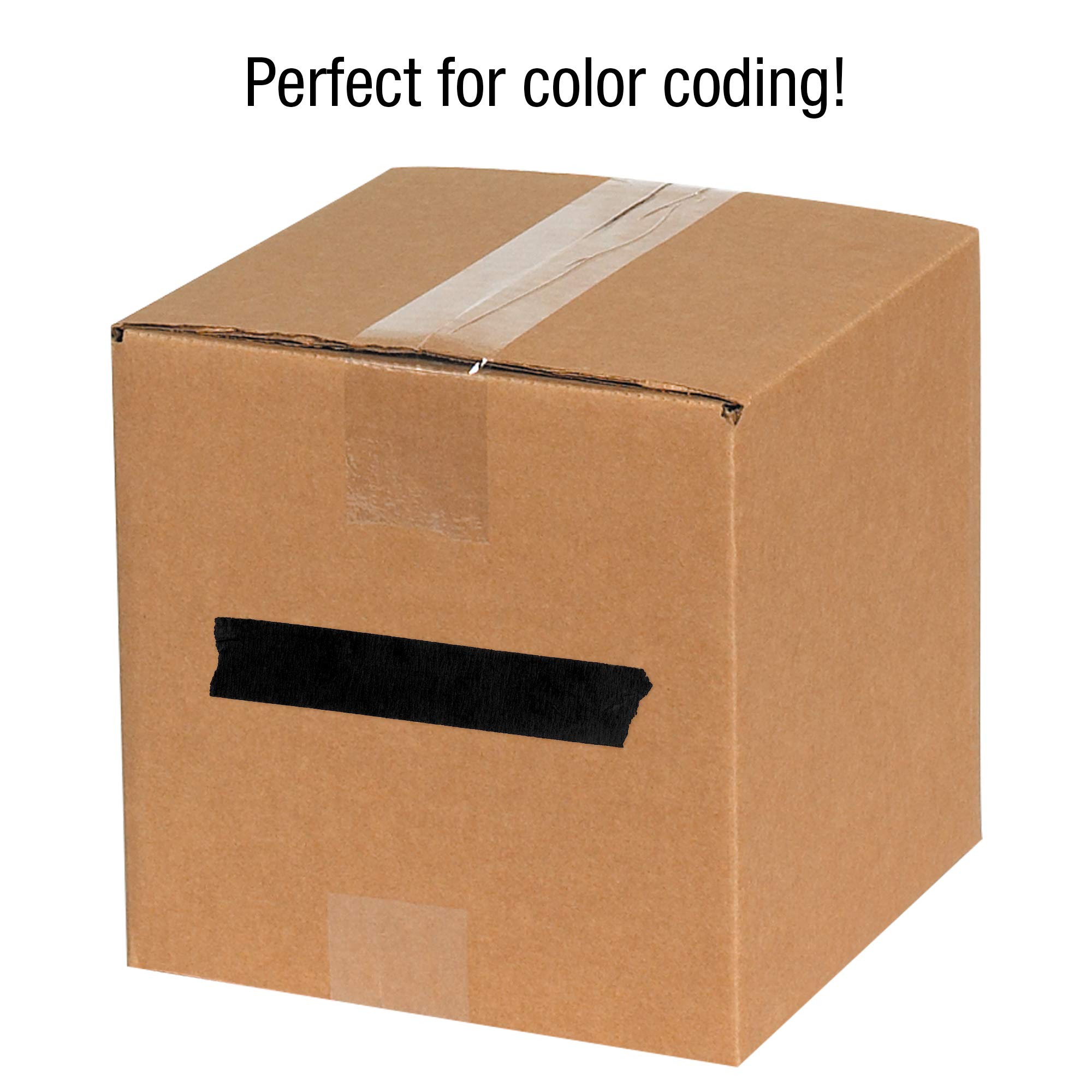 Aviditi 1 Inch x 60 Yards Colored Masking Tape - 36 Pack Black Multipurpose Tape for Home Office, Arts & Crafts, DIY Projects, Labeling, Coding | Perfect for Painting, Packaging, Organizing & Temporary Marking